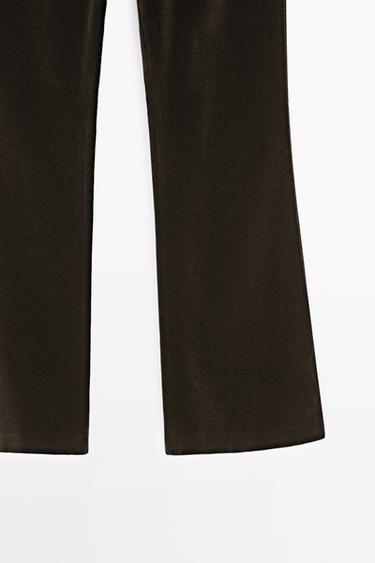Velvet skinny flare fit pants — Chocolate 7