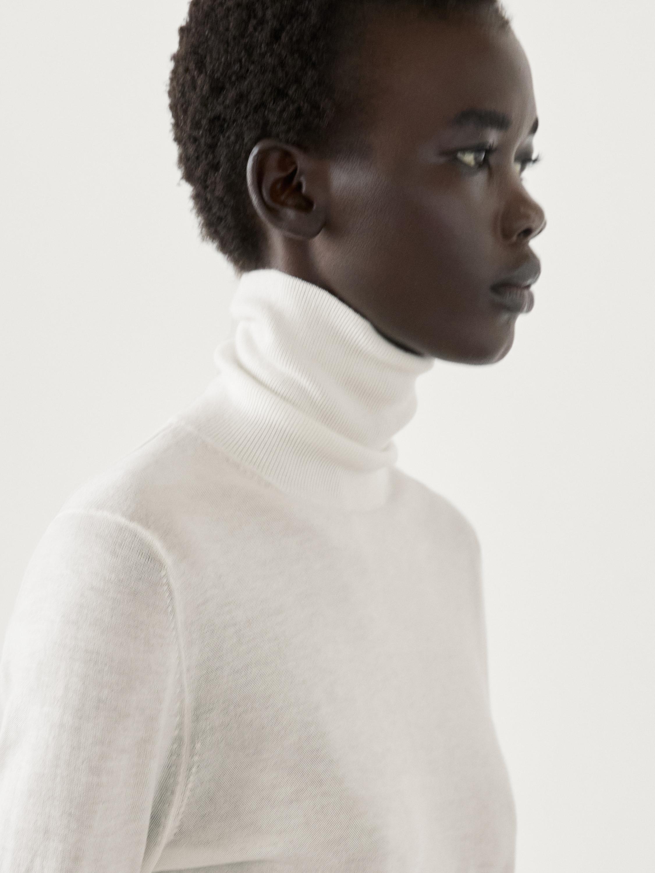 High neck knit jumper