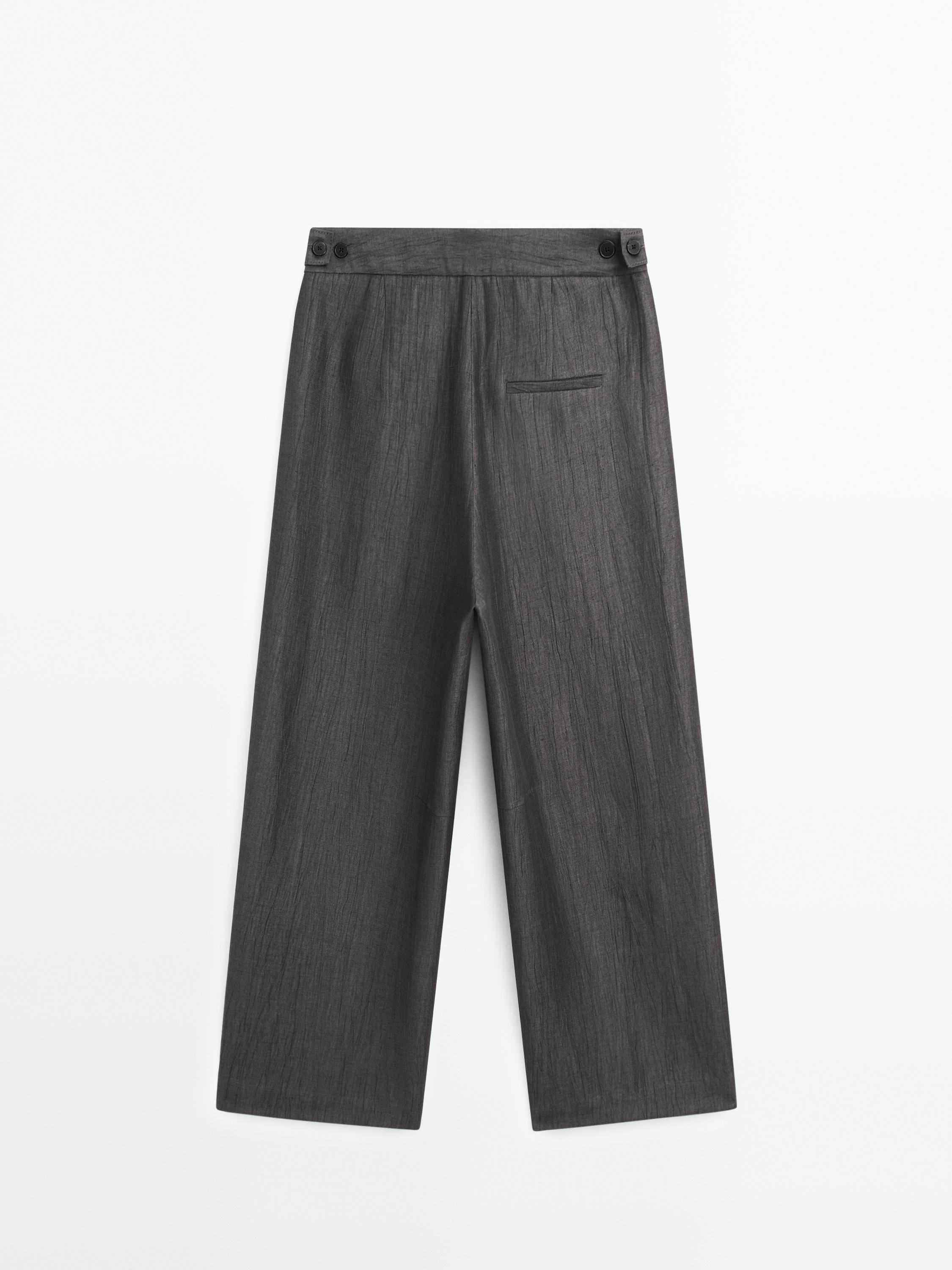 Pantalón traje fluido mezcla lino