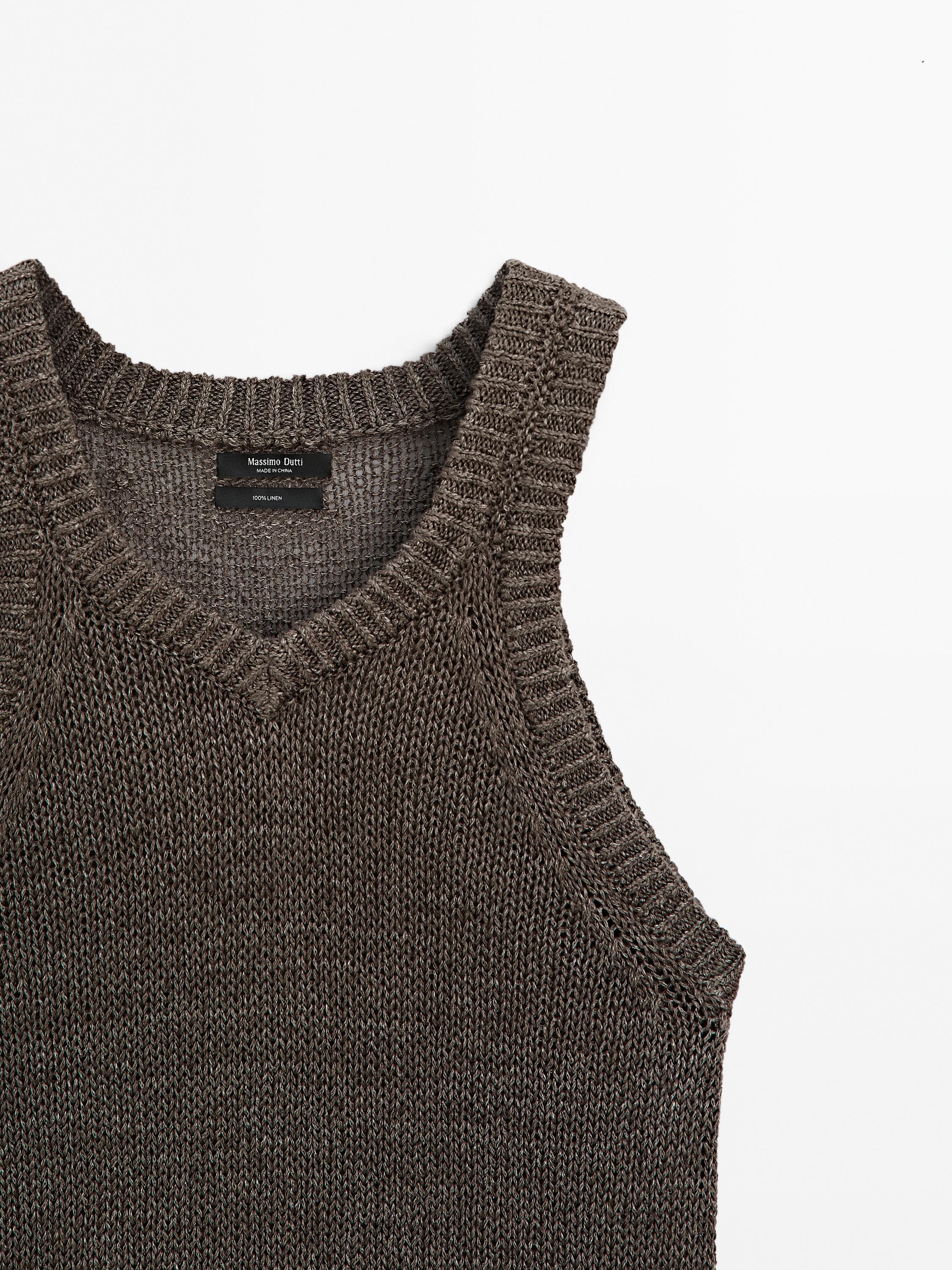 100% linen knit top