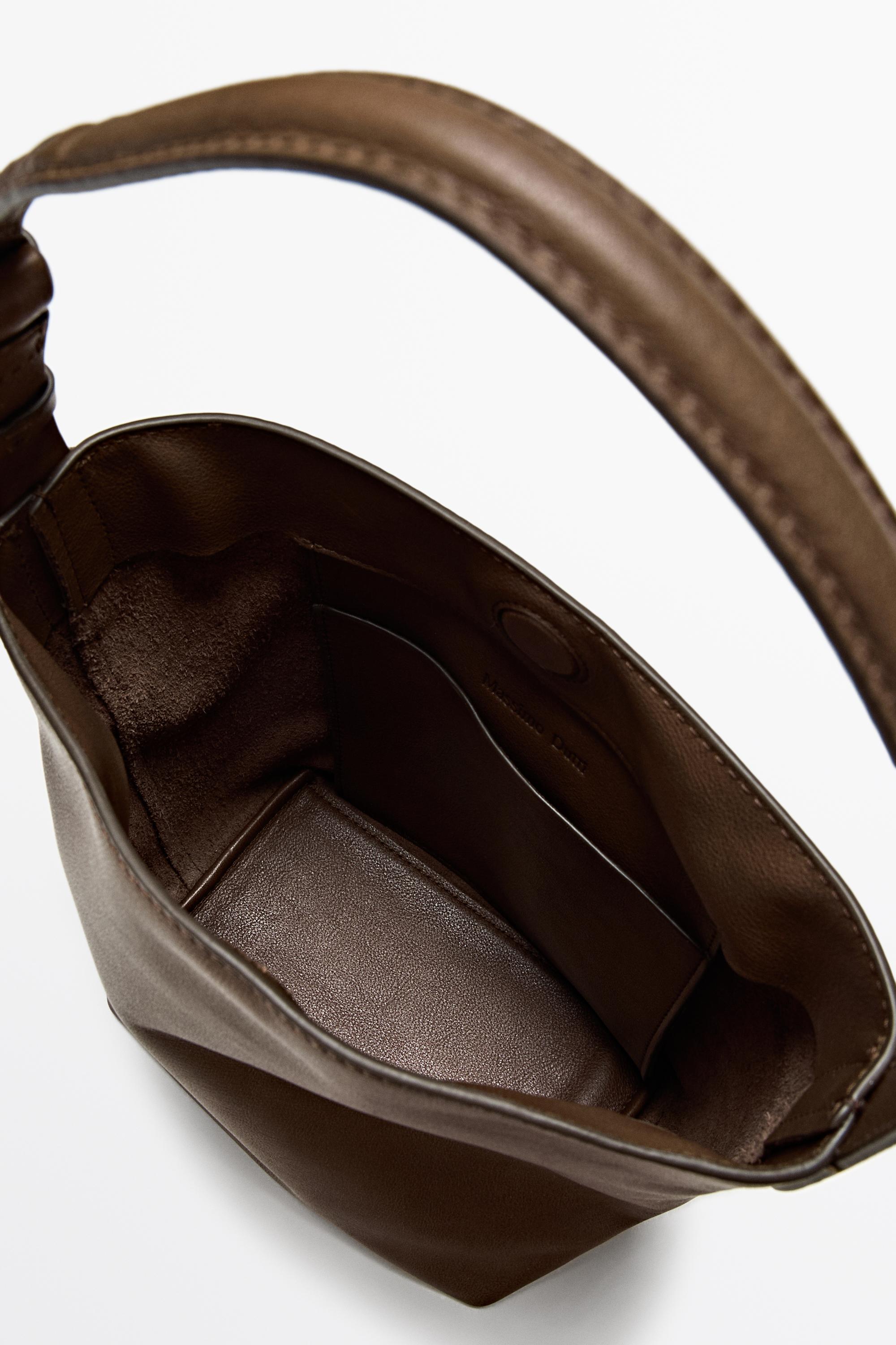 Nappa leather mini bucket bag — LEATHER