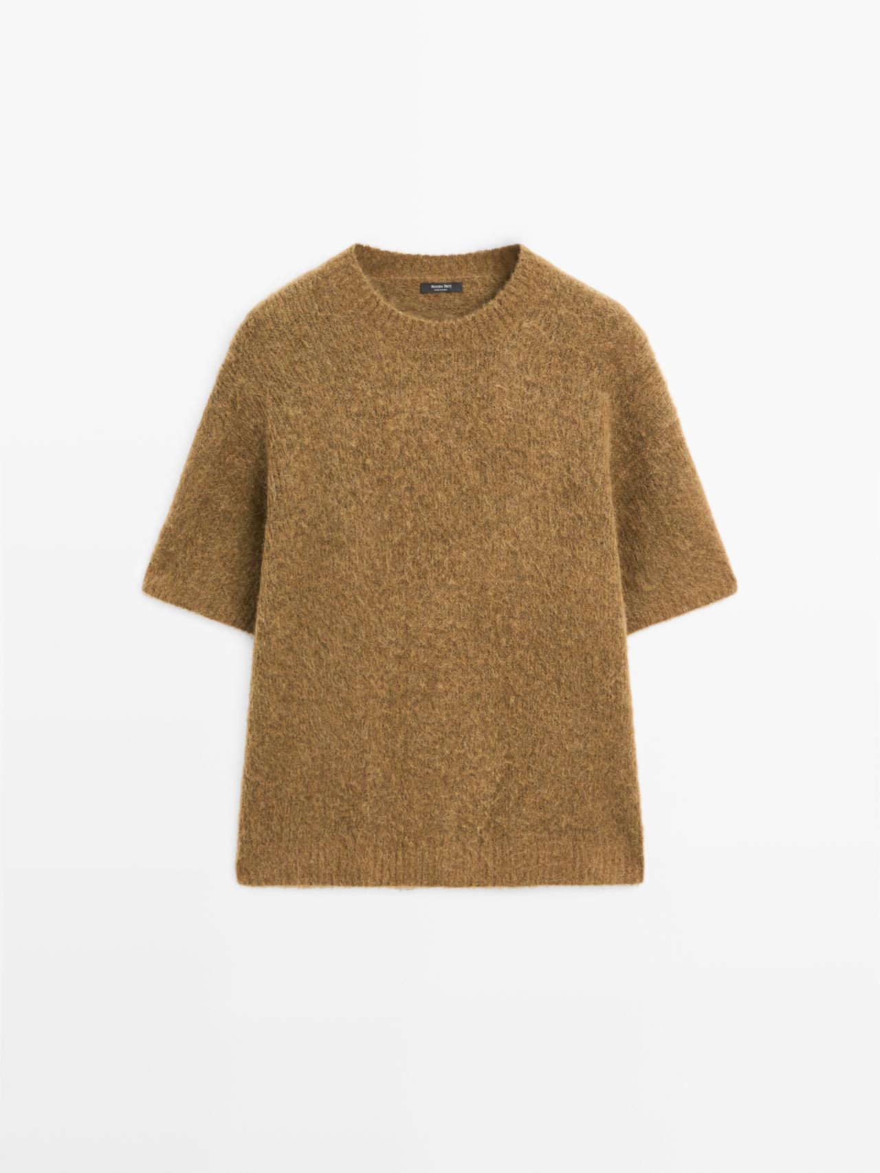 Massimo Dutti - Dame - Oversize Trøje I Alpaka- Og Uldstrik - Grøn Som - M