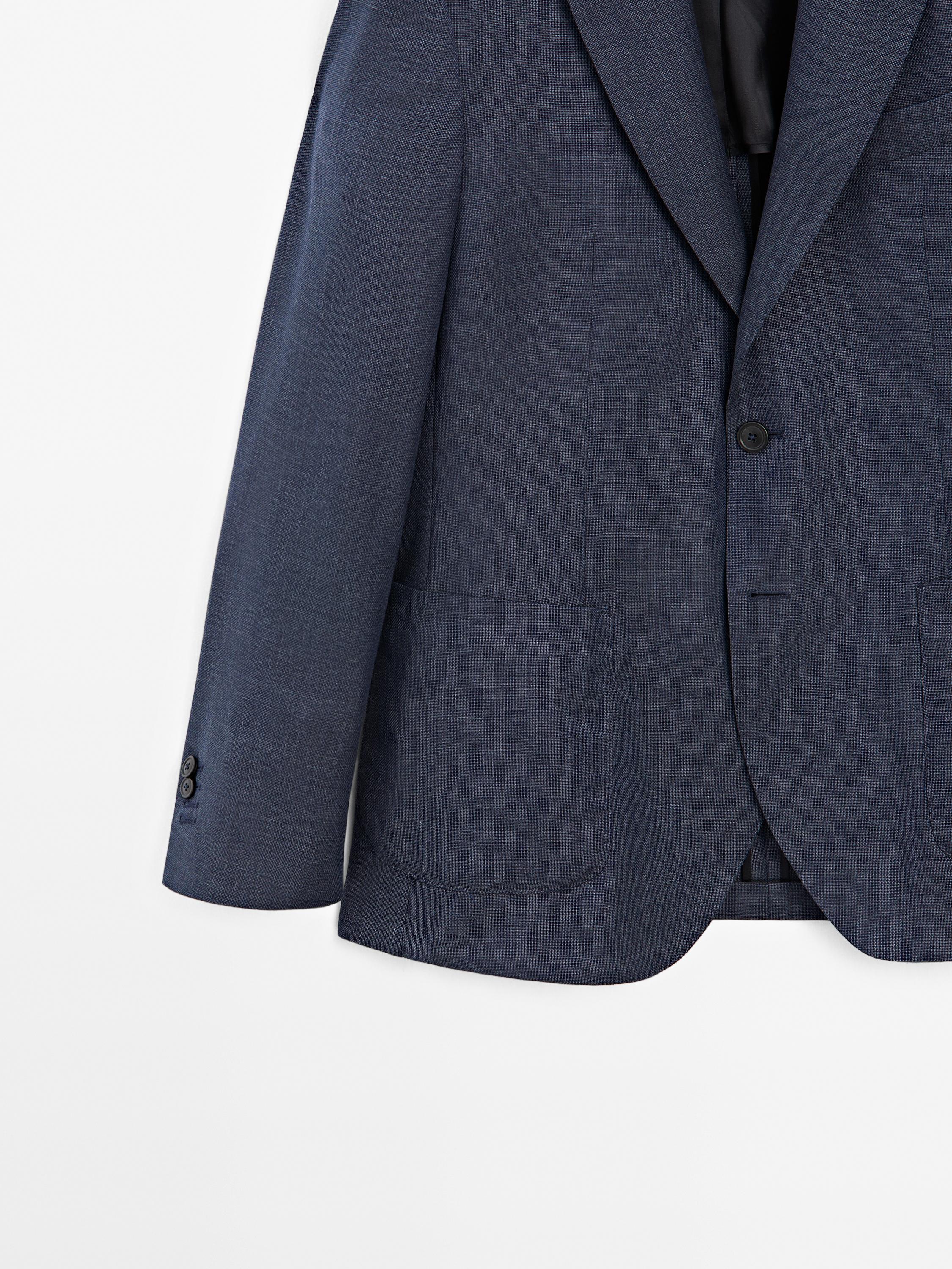 100% wool textured blazer