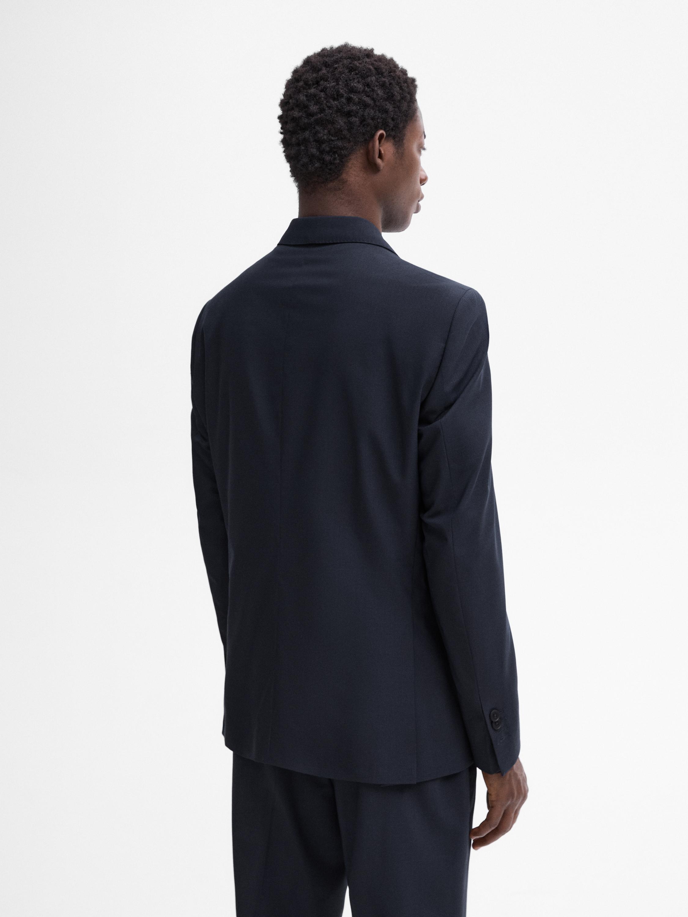 Navy blue suit blazer