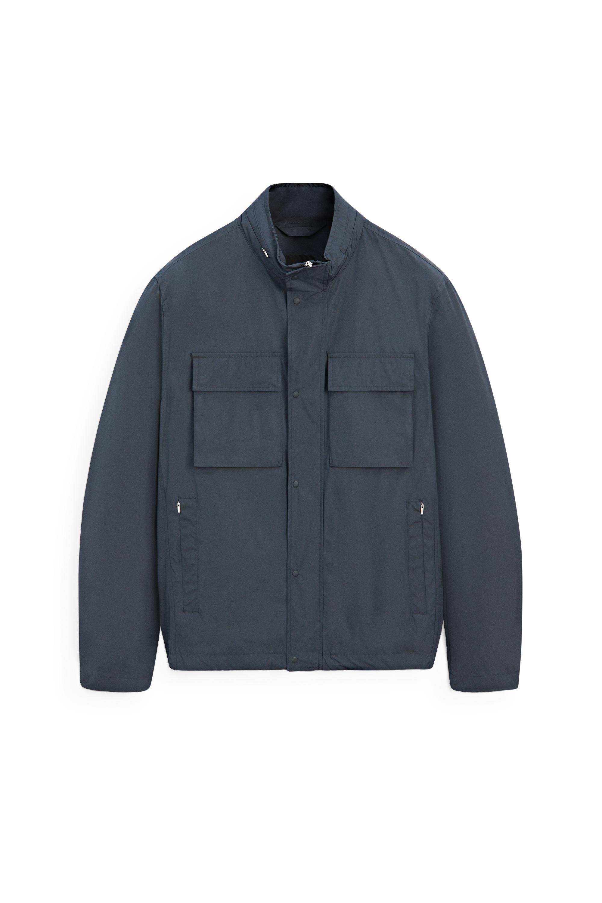Technical fabric jacket with pocket details — BLUE