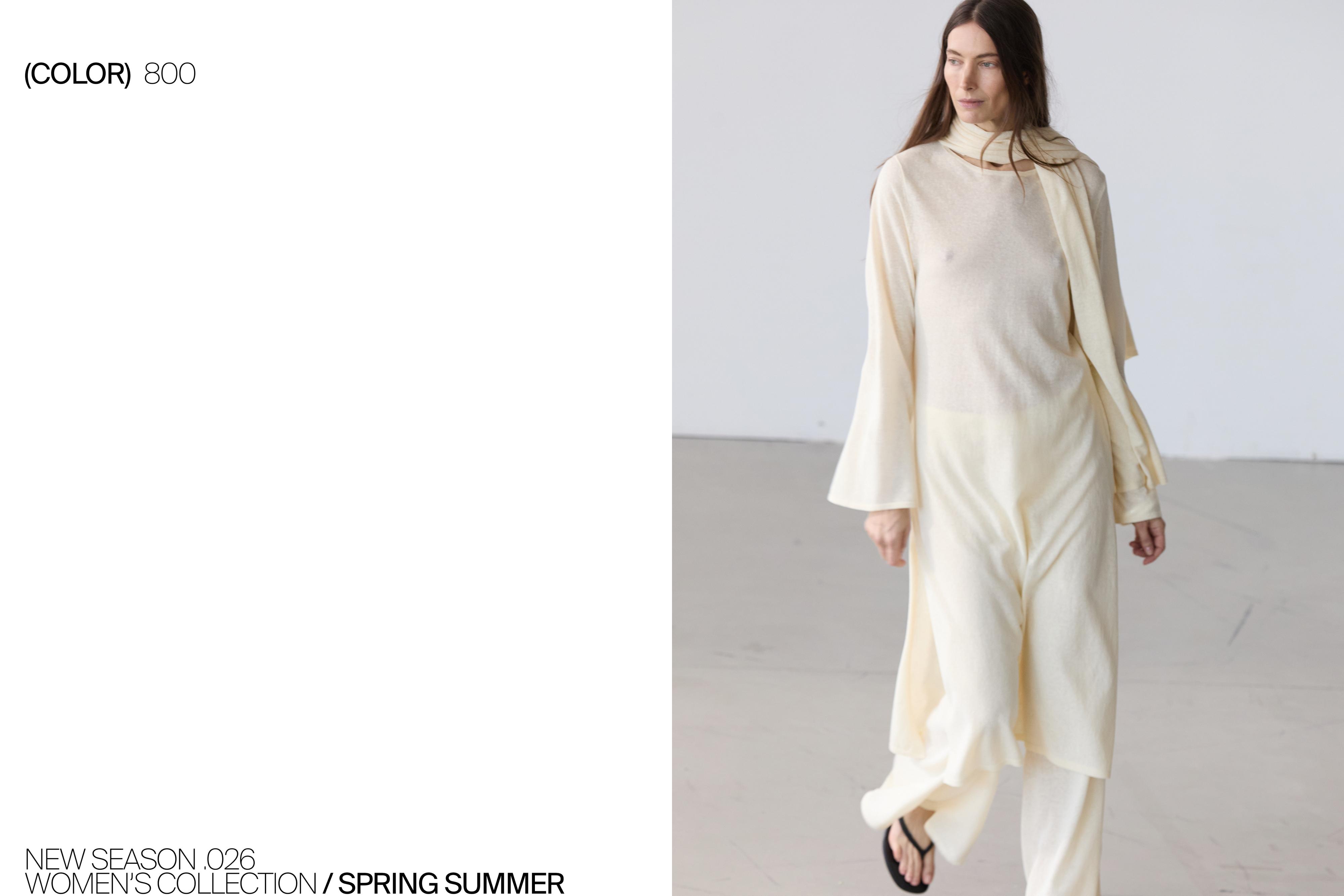 Total look flowing tunic dress — Vanilla