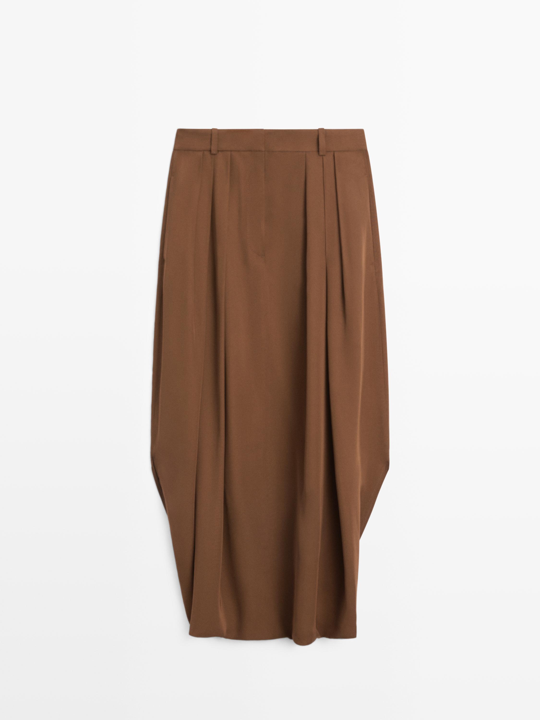 Flowing pleated skort — Washed