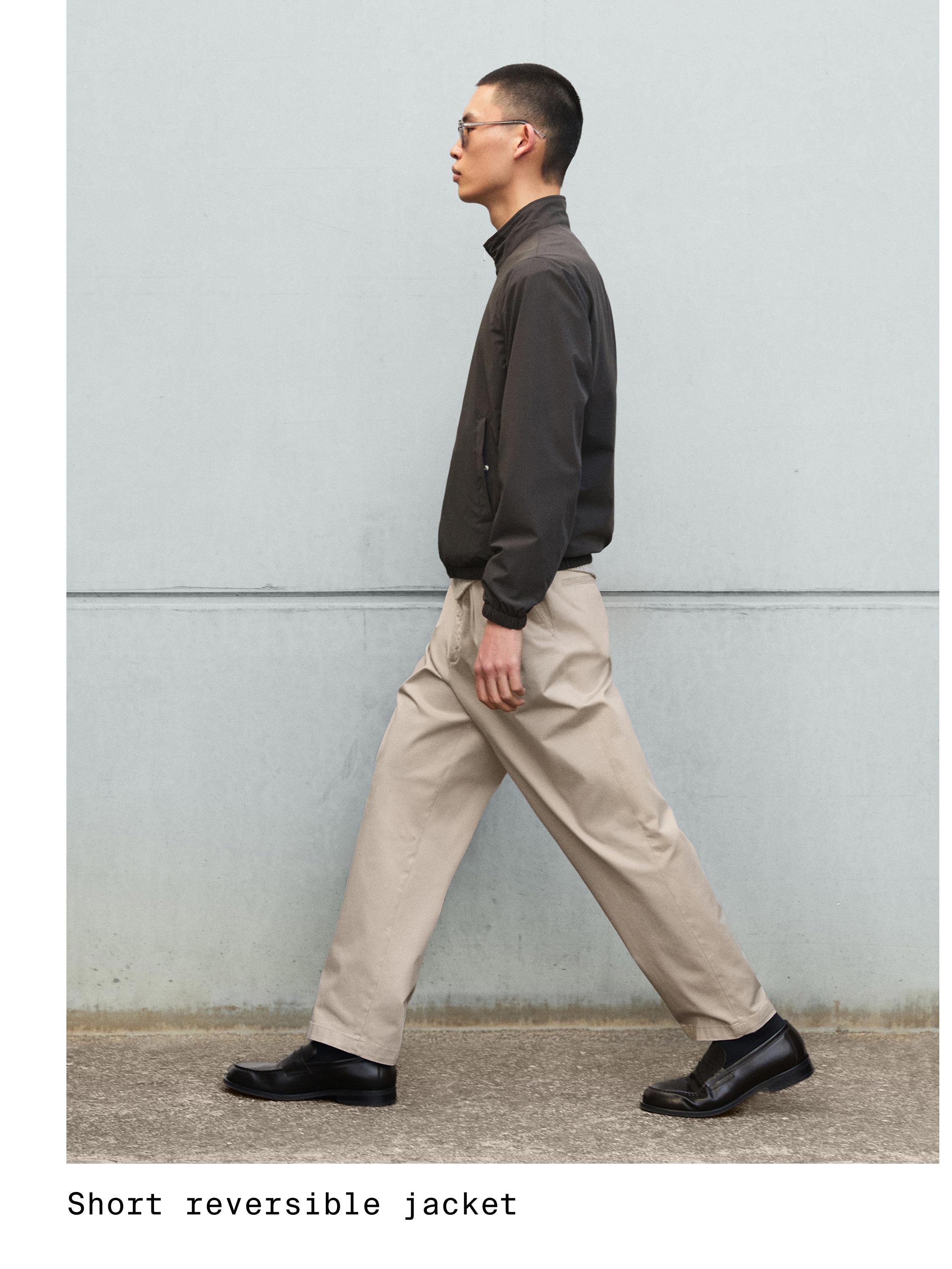Short reversible jacket — NAVY BLUE