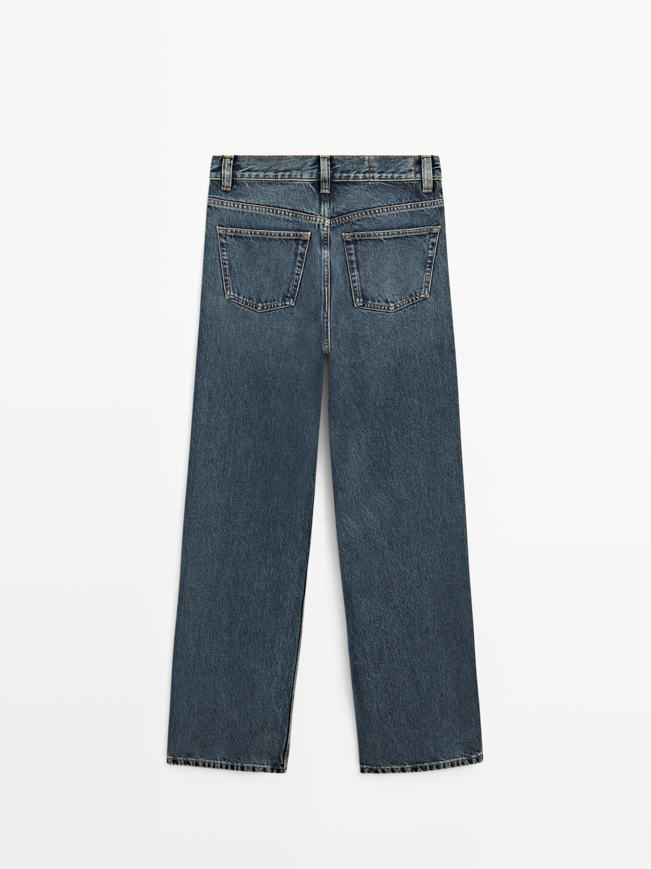 High-waist wide-leg jeans — MEDIUM BLUE