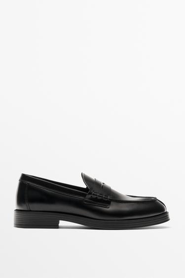 Leather penny loafer — BLACK 1
