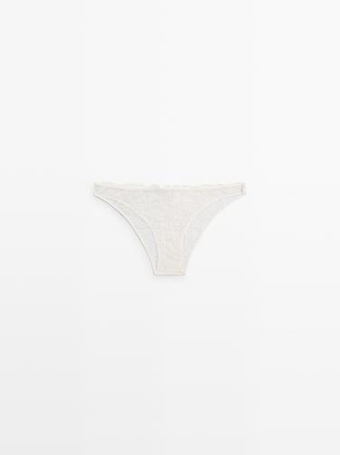 Scalloped lace briefs — CREAM 6