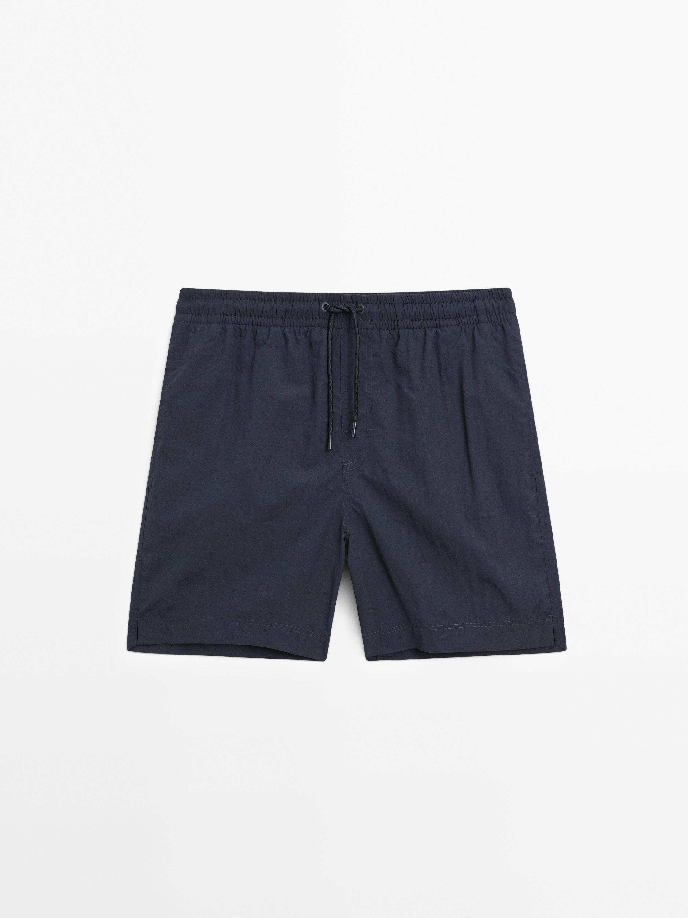 Plain short fit swimming trunks
