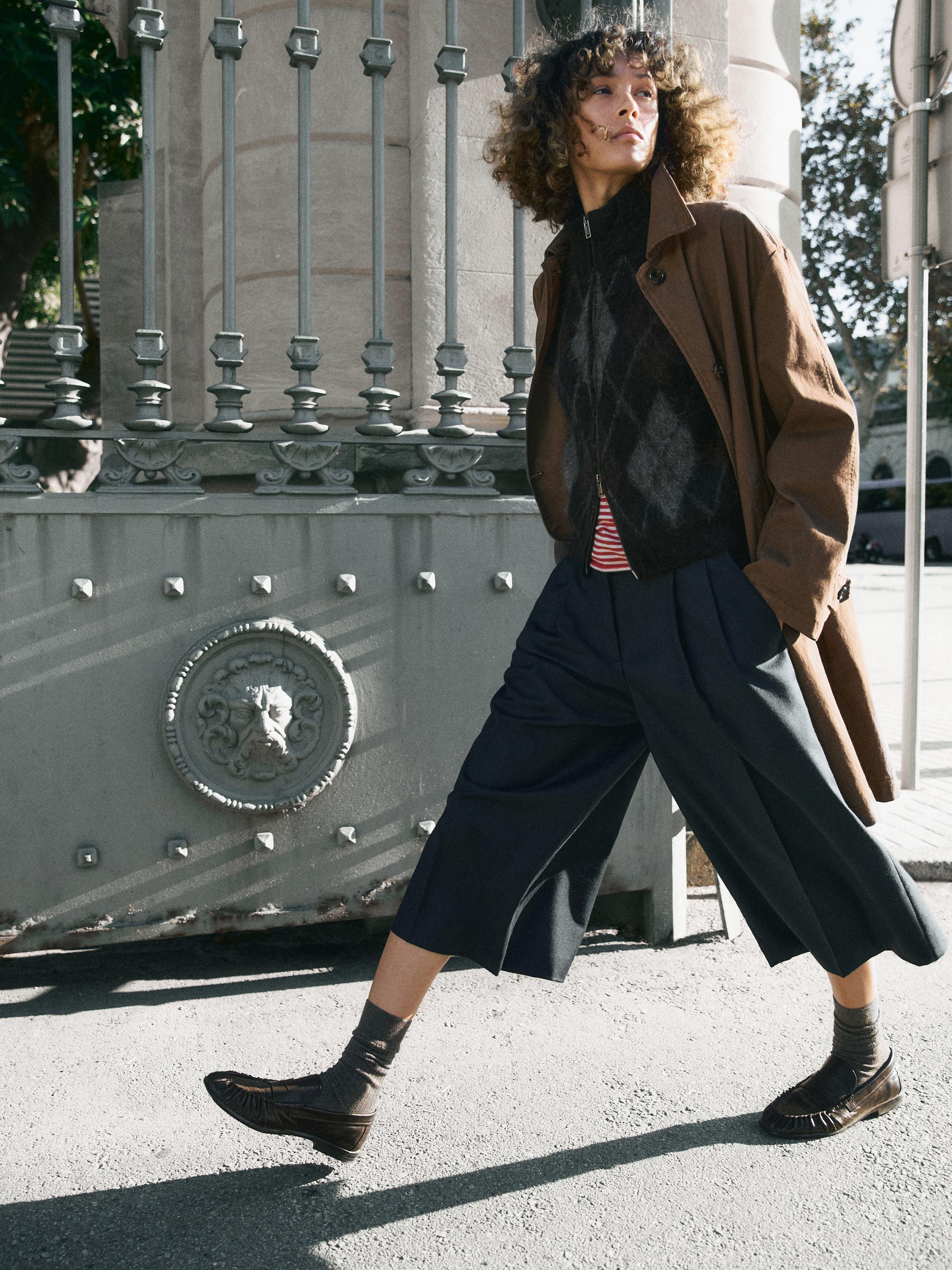 מעיל טרנץ' מתערובת כותנה