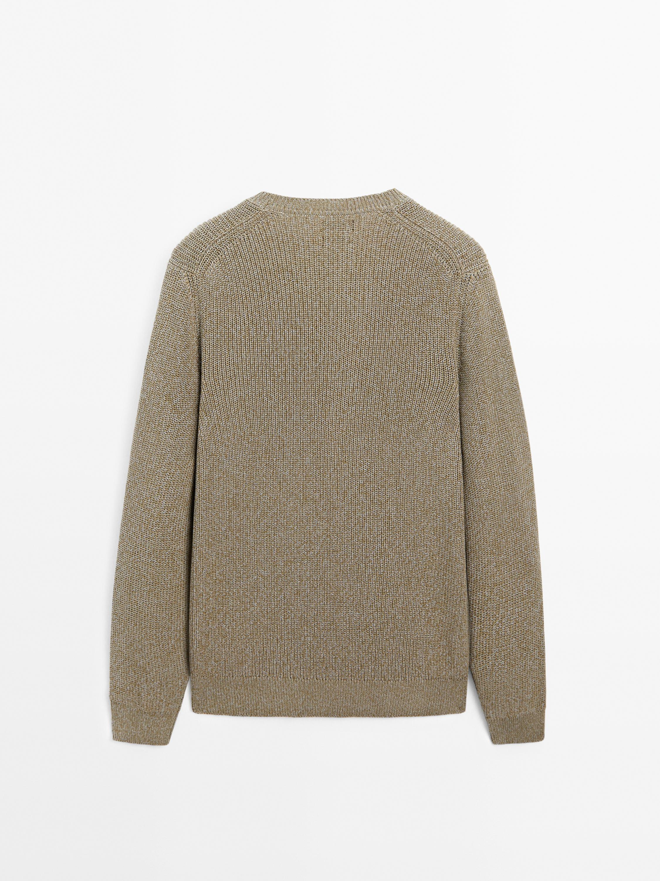 100% cotton ribbed knit sweater