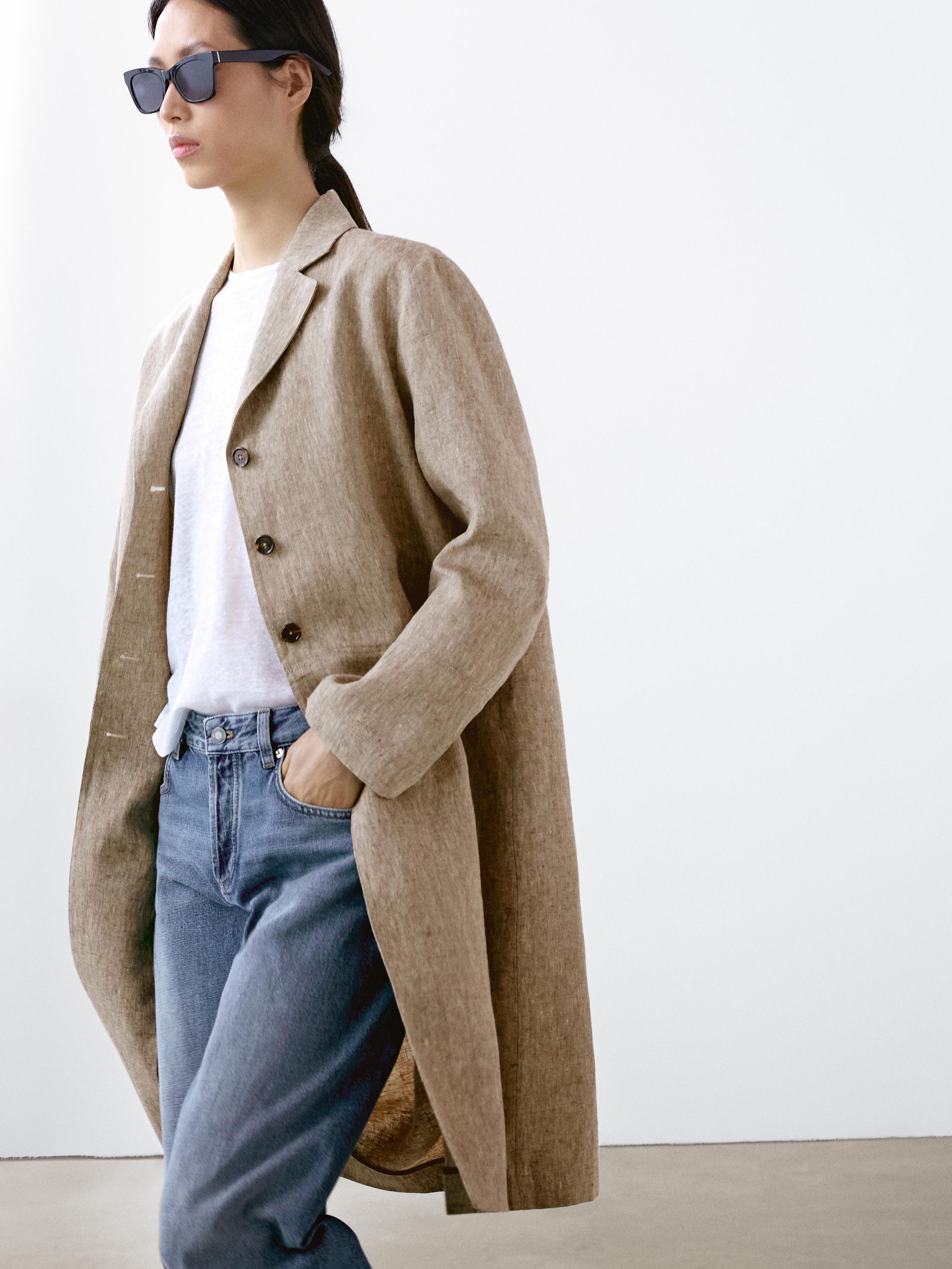 Lightweight 100% linen coat