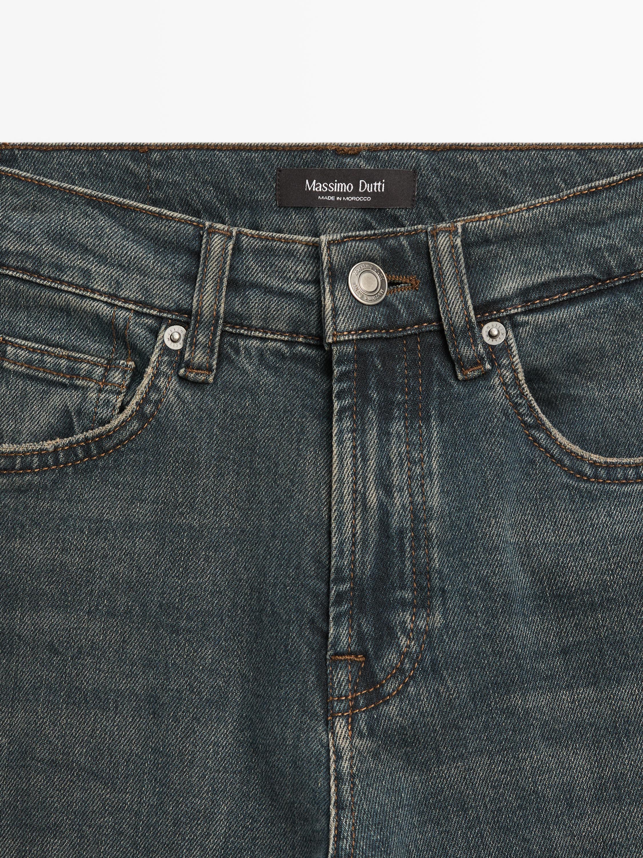 Mid-rise cropped slim fit jeans — Dark blue