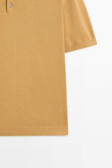 100% cotton knit polo sweater — MUSTARD YELLOW 7