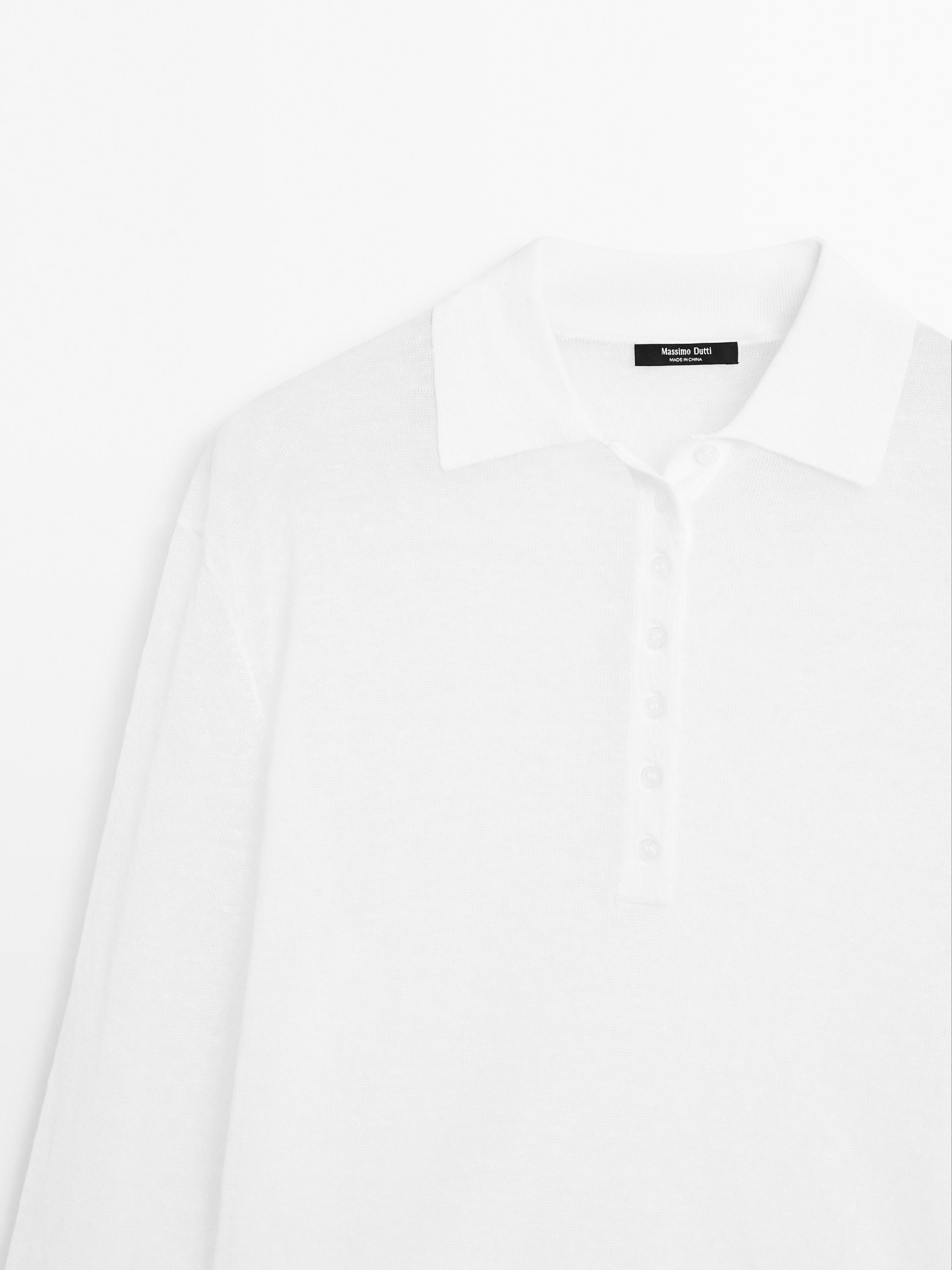 Linen blend semi-sheer knit sweater