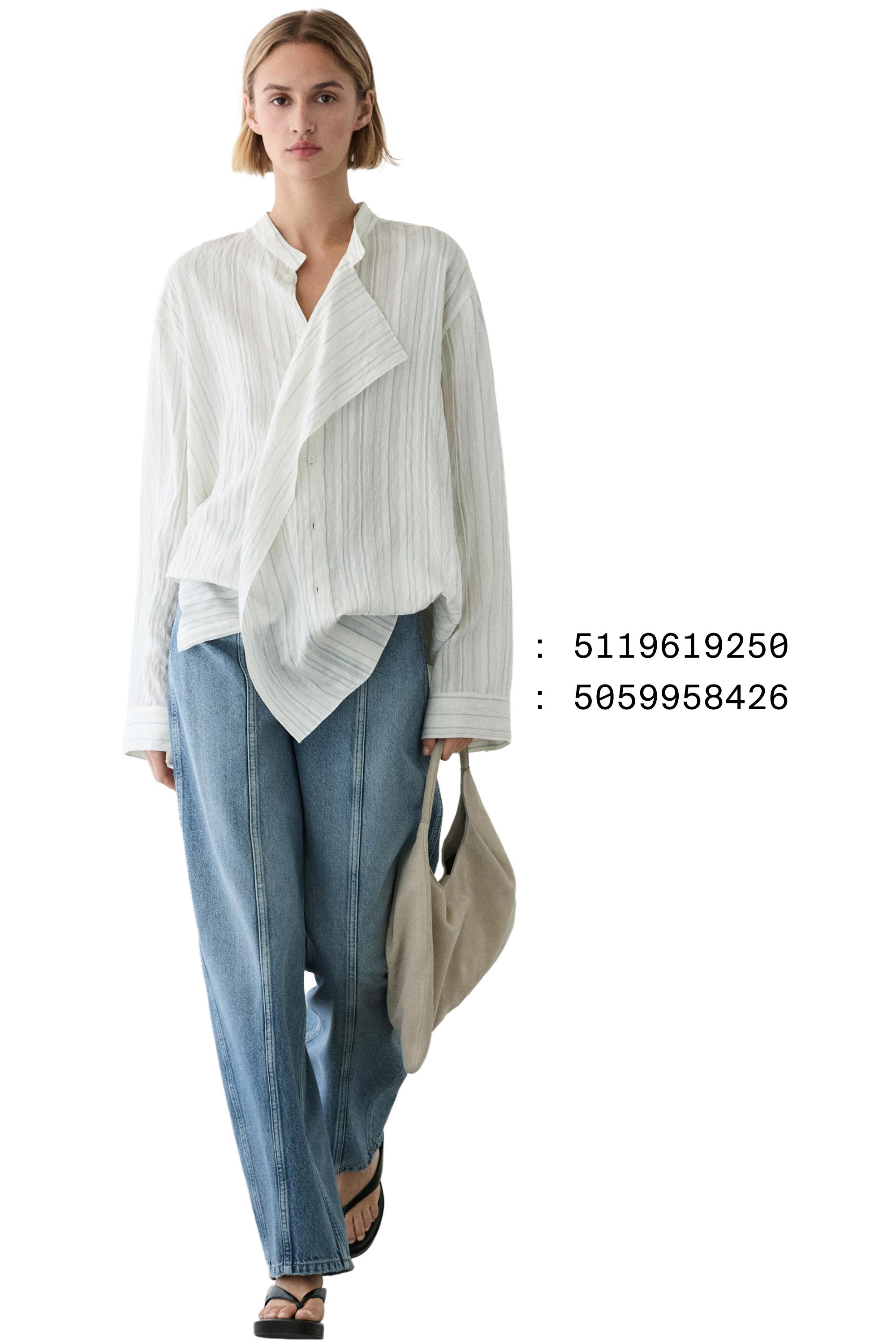 Barrel fit jeans with seam details — Light Blue