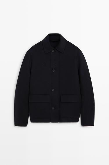 Double wool short coat — DEEP BLUE 2