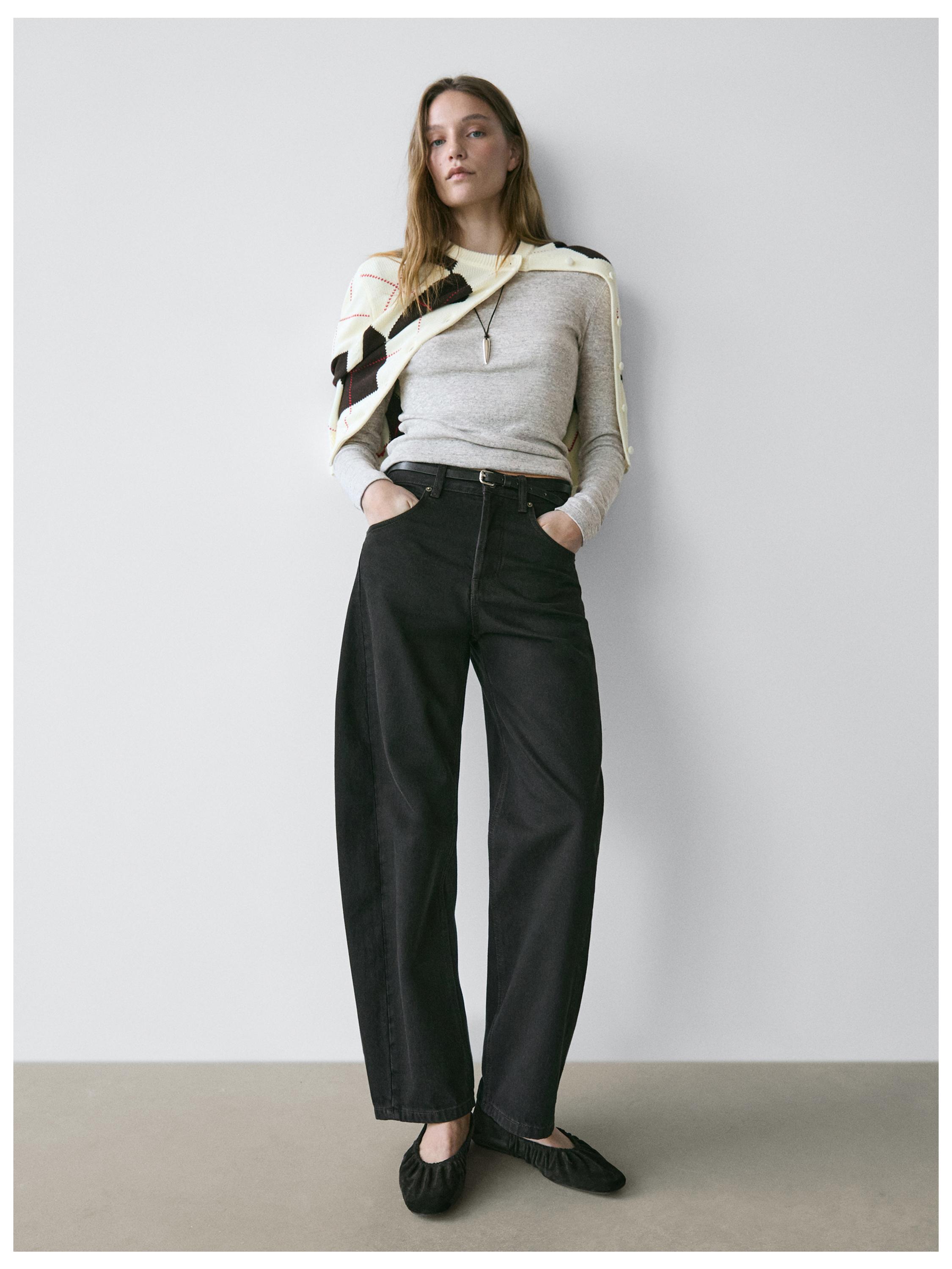 Mid-rise balloon fit jeans — Chocolate