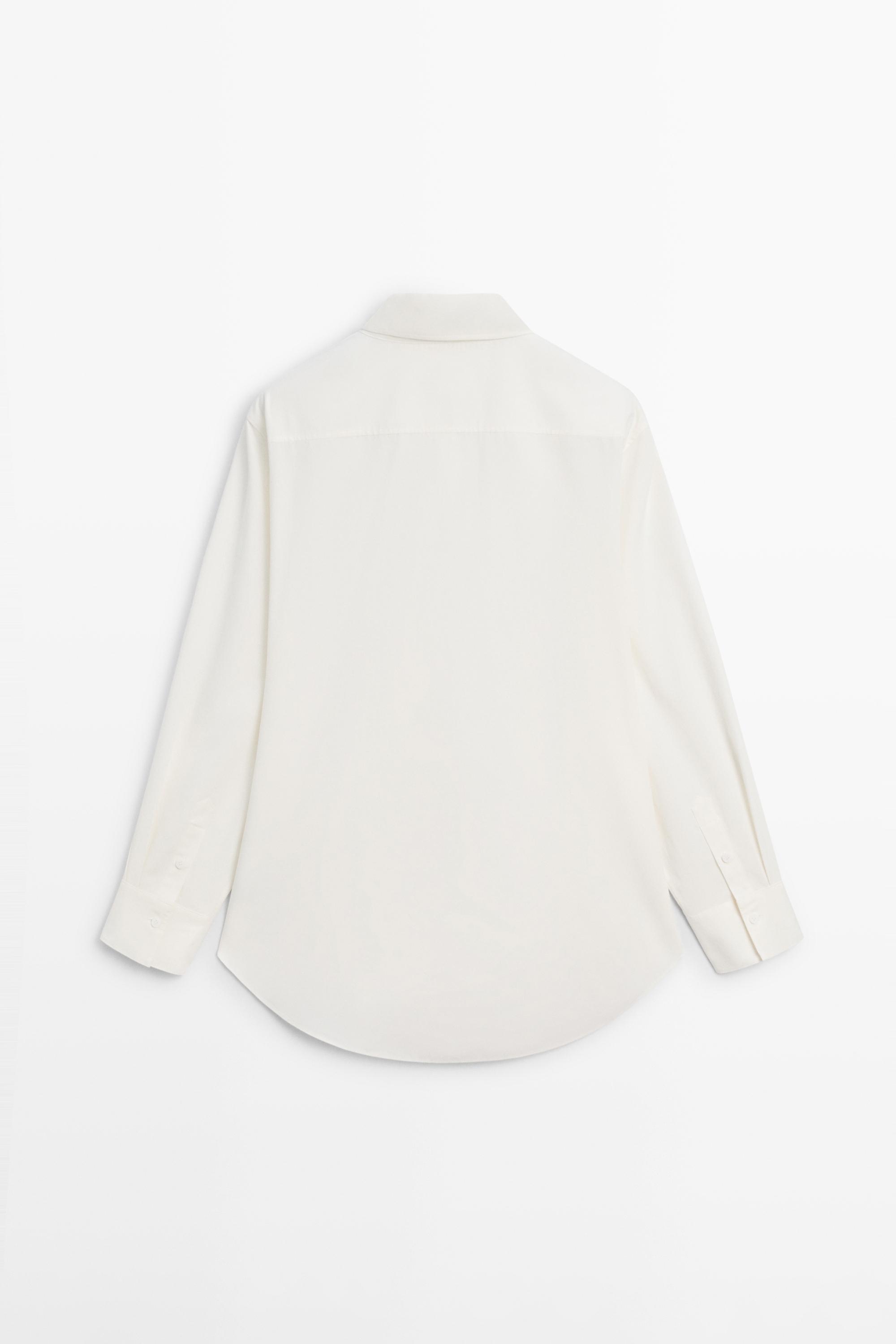100% cotton shirt with button details — Off white