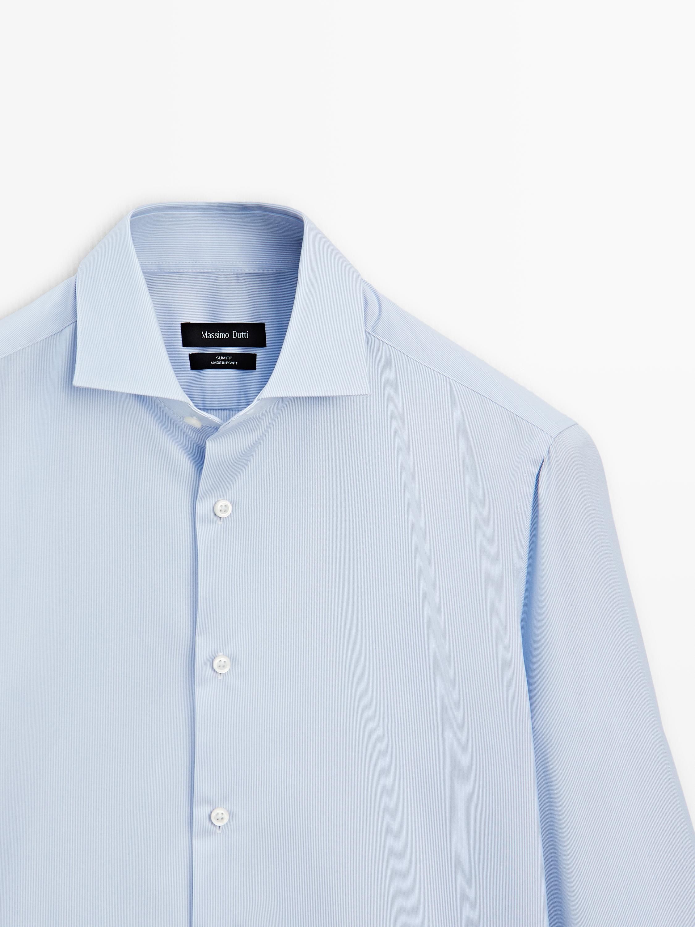 Slim fit micro-striped shirt