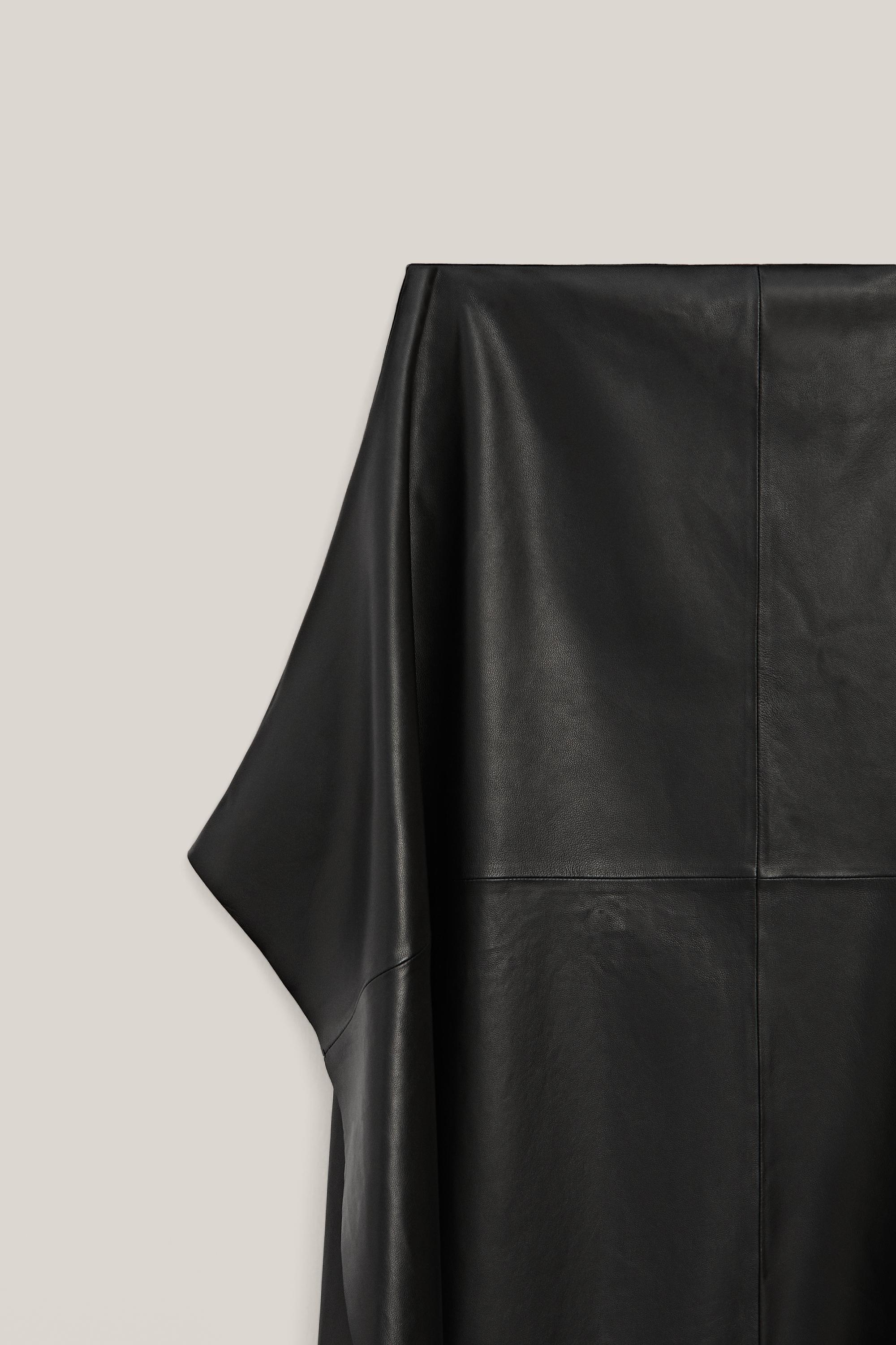Nappa leather midi skirt - LIMITED EDITION — BLACK