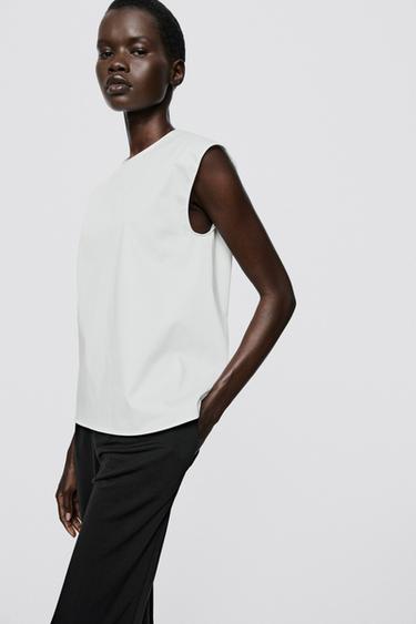 Cotton blend poplin top - LIMITED EDITION — WHITE 3