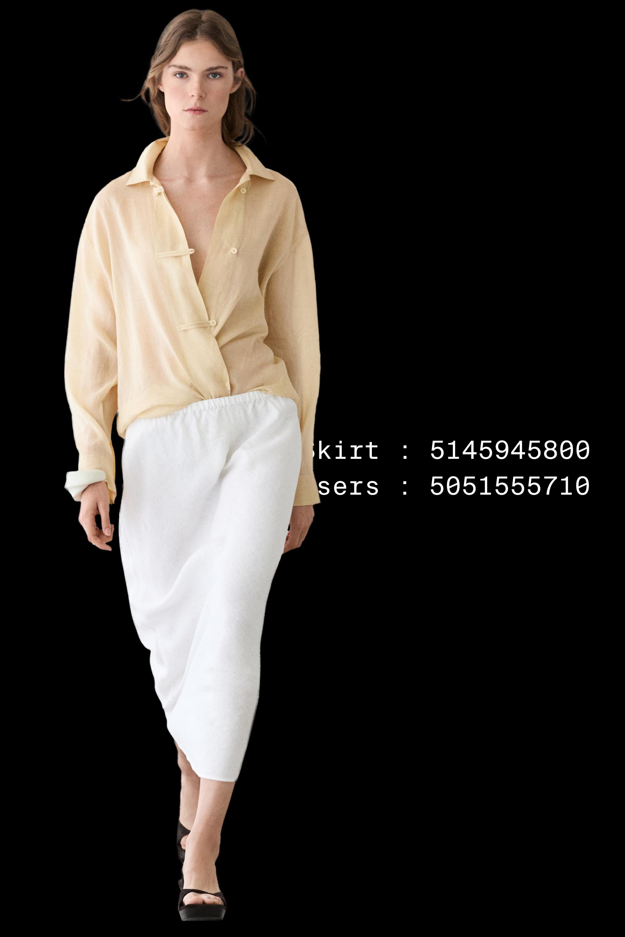 Flowing total look 100% ramie shirt — BEIGE