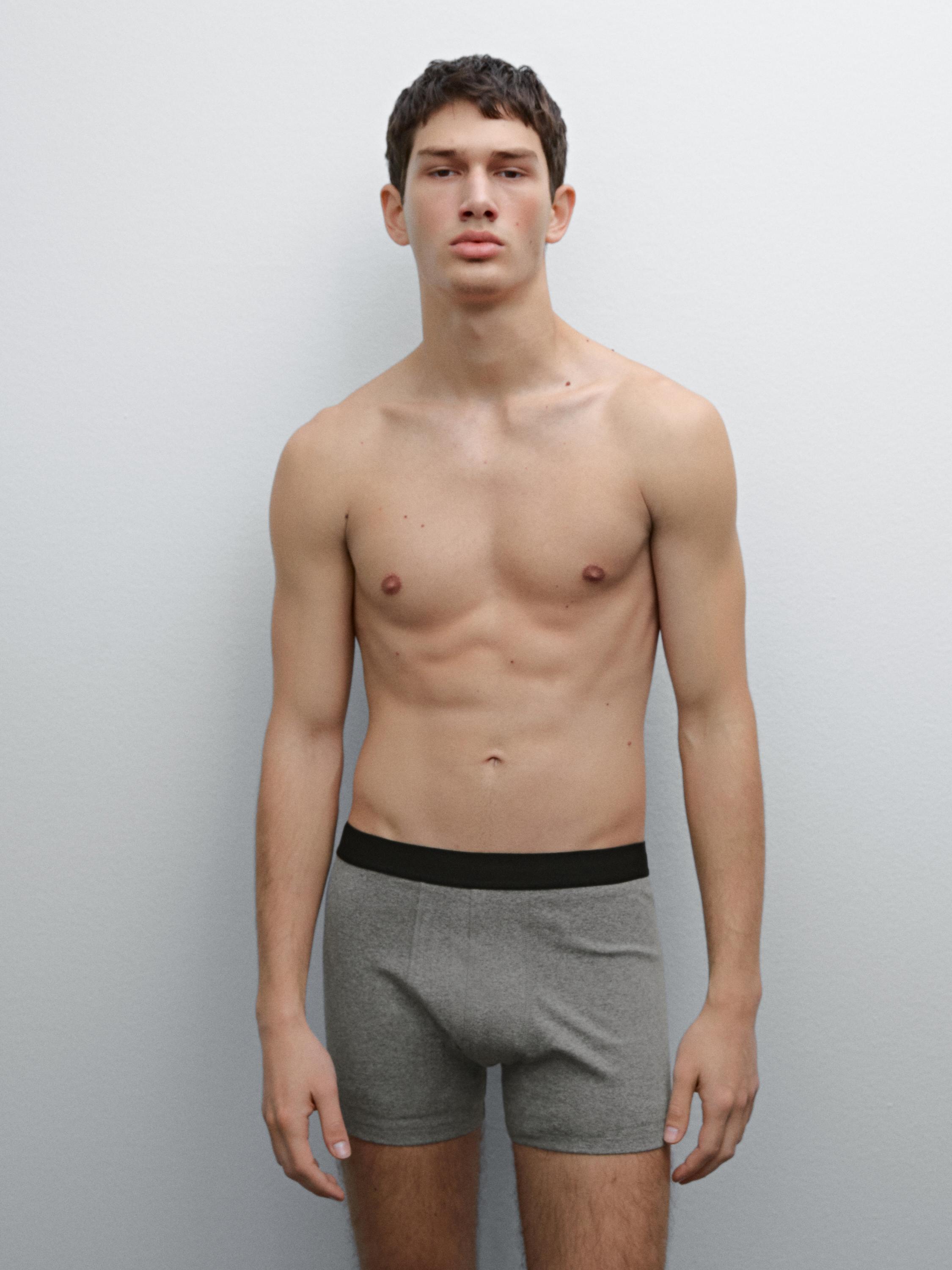 ★ Massimo Dutti★ Black Waistband Boxer Briefs 00235191804 Massimo Dutti Cotton Boxer Shorts - ShopStyle