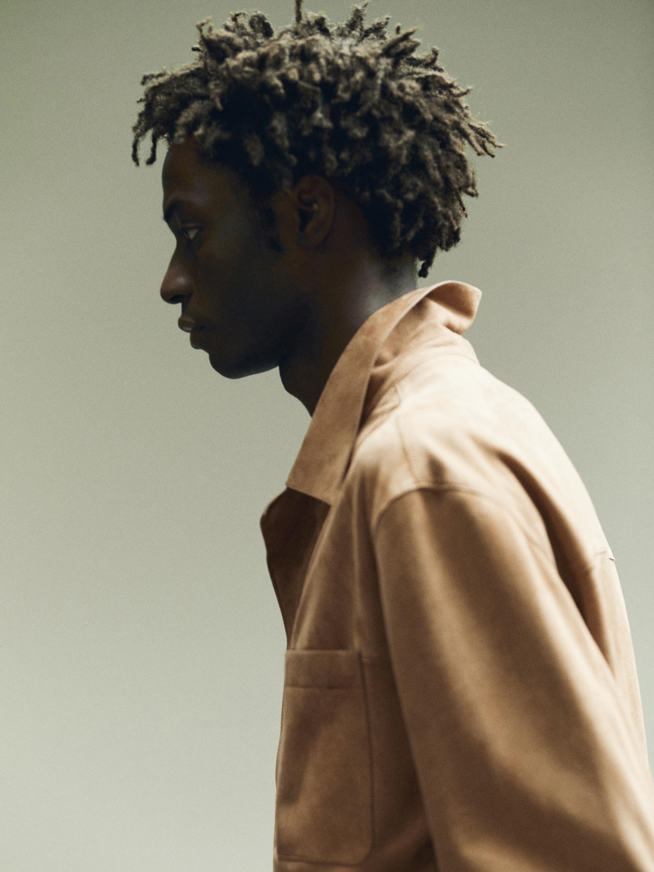 Suede leather jacket with pocket detail — MINK