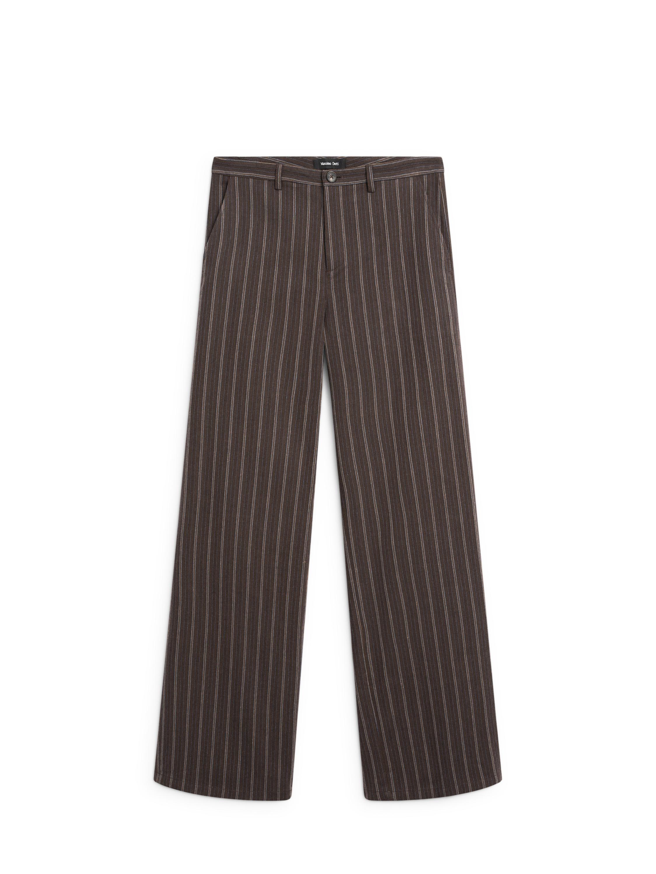 ★ Massimo Dutti★ Multistripe texture pants 05031917060 Striped voluminous fabric trousers · Black · Dressy