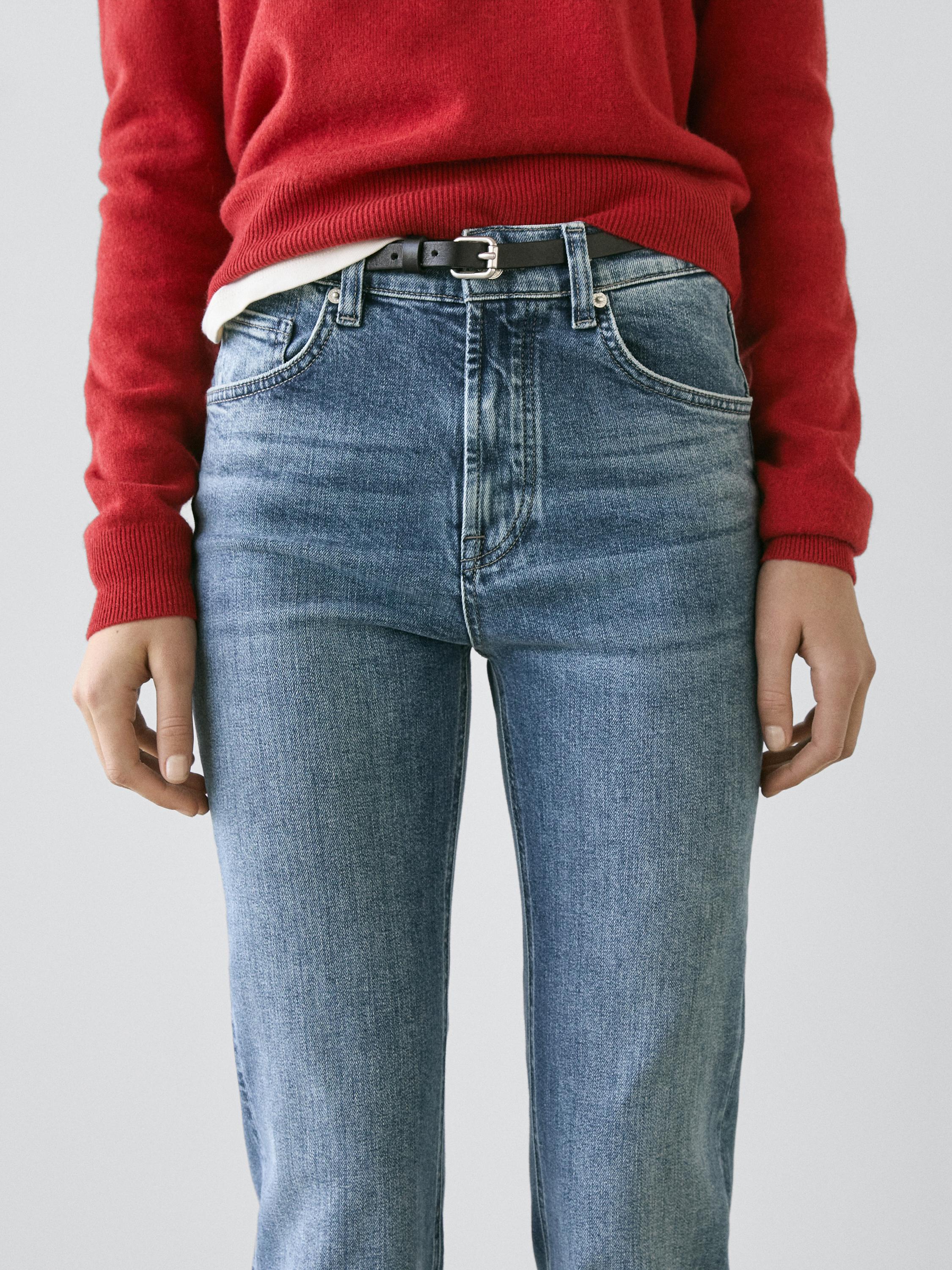 Skinny flare fit jeans — MEDIUM BLUE