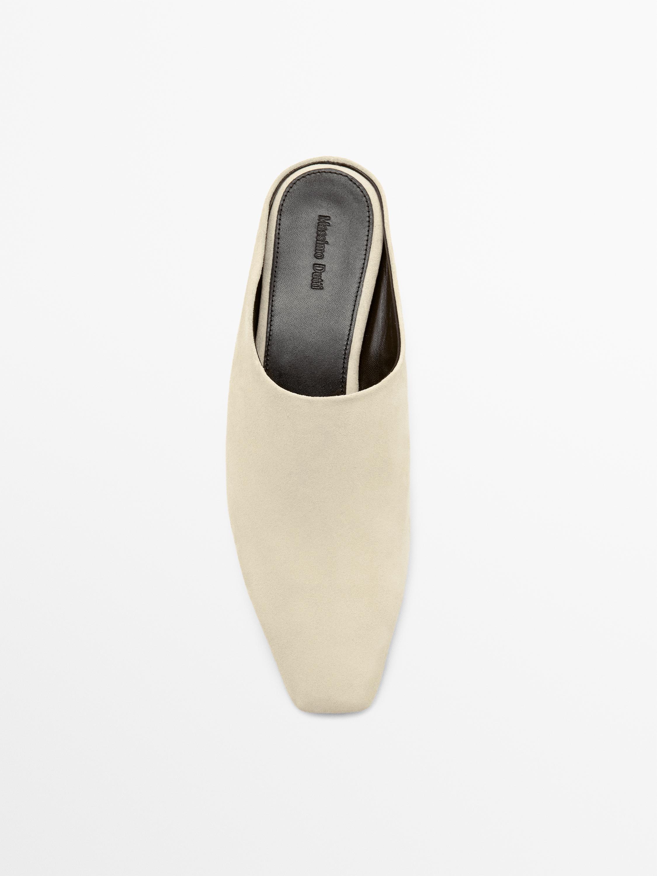 Wedge heel mules — BEIGE