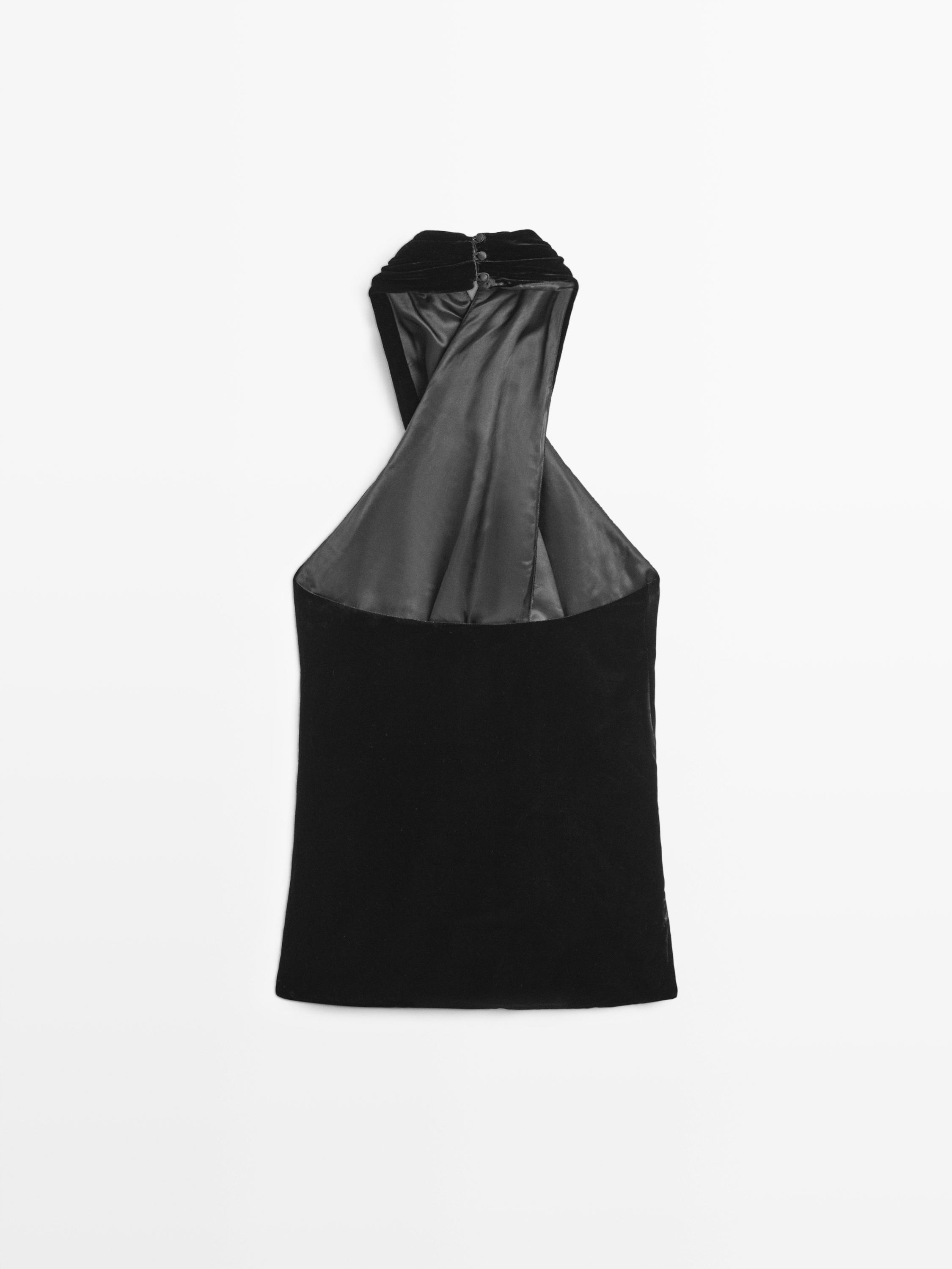 טופ קולר מבד קטיפה