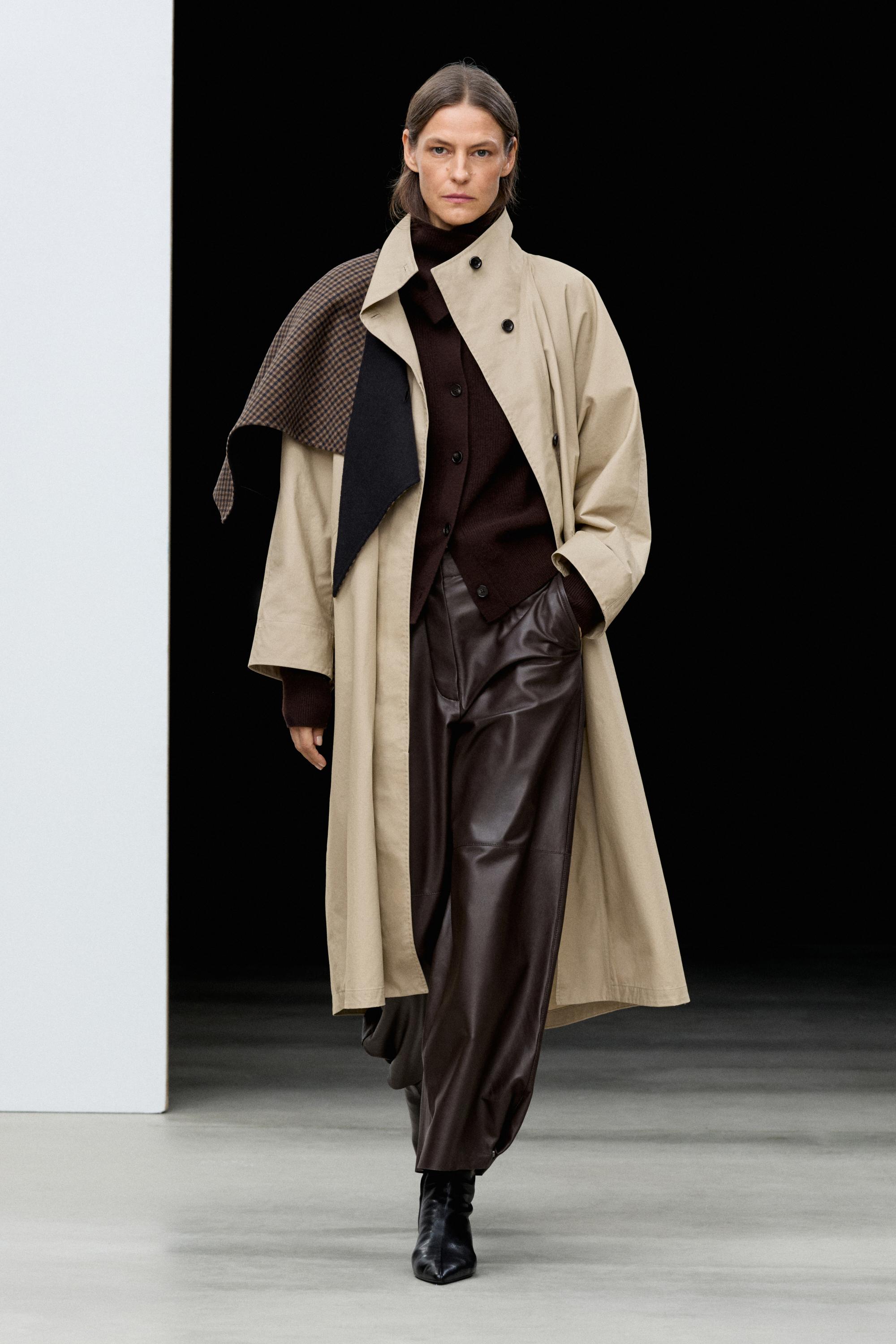 100% Cotton High-Neck Trench Coat
