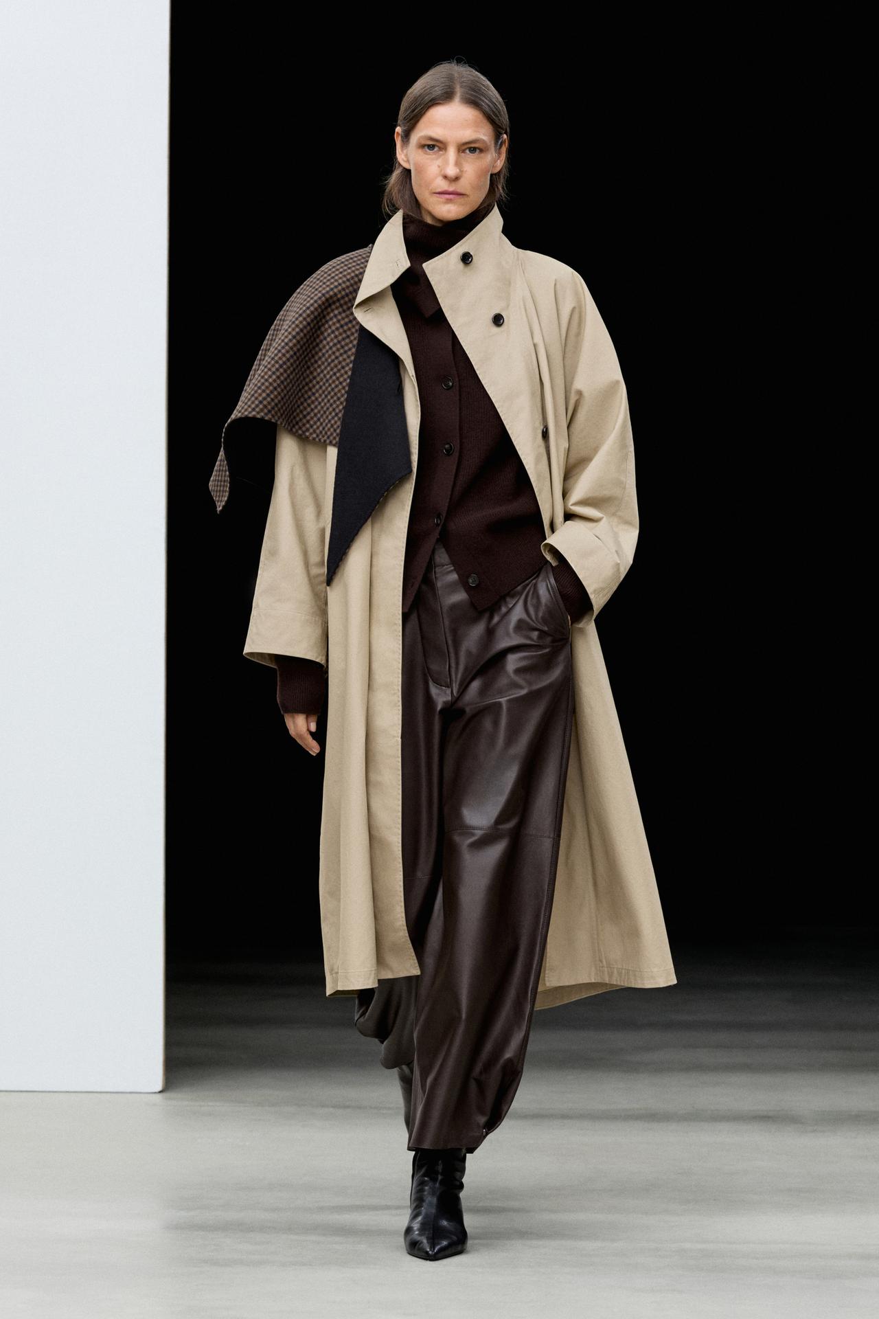 High neck 100% cotton trench coat — Light Beige