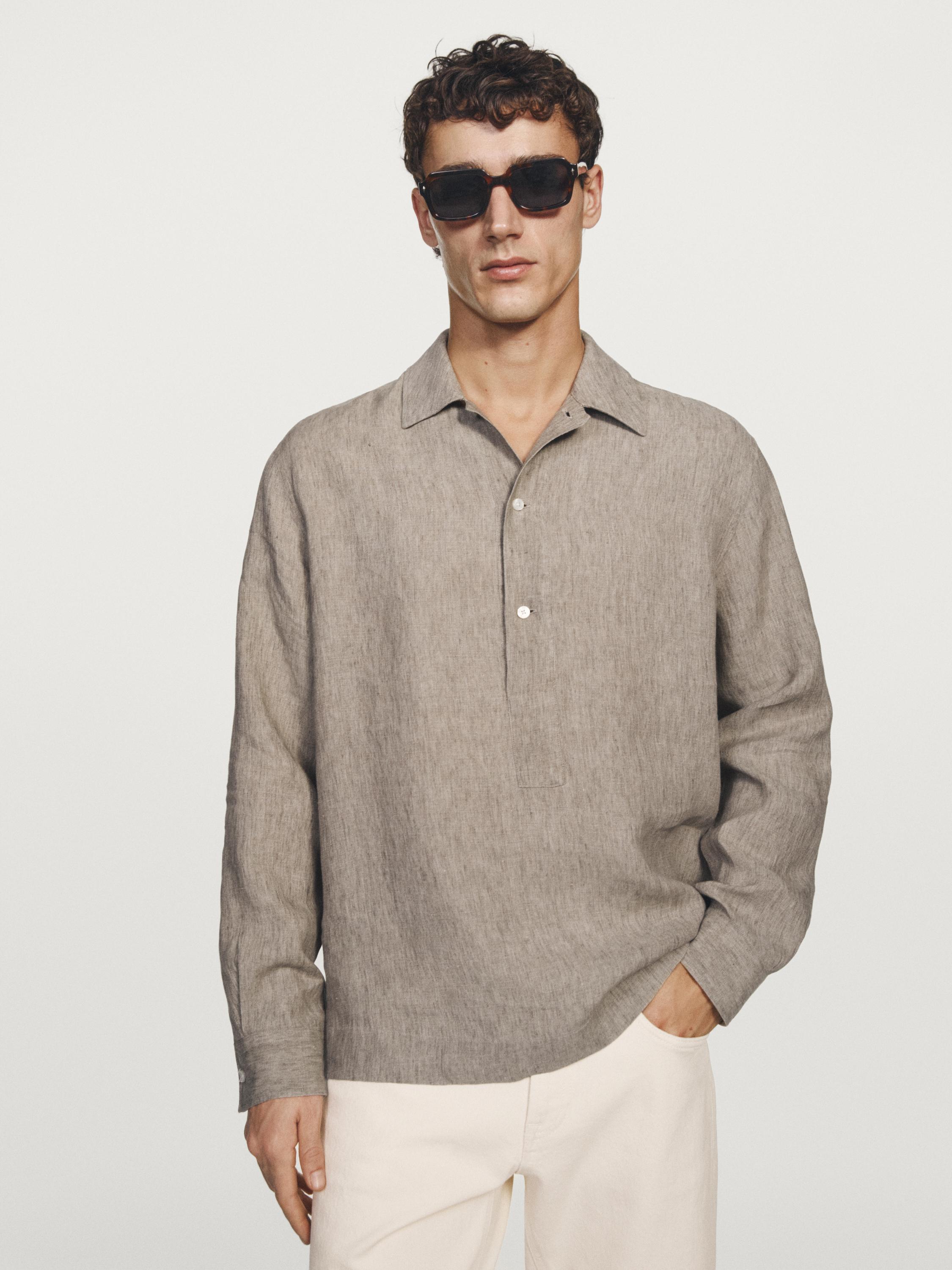 Kemeja linen regular fit