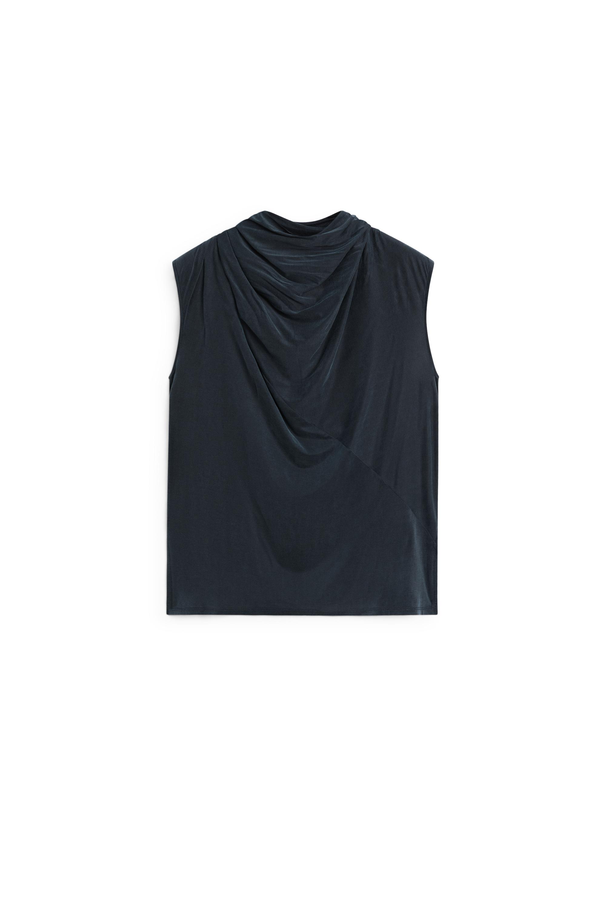 Draped back-tie top - STUDIO — BLUE