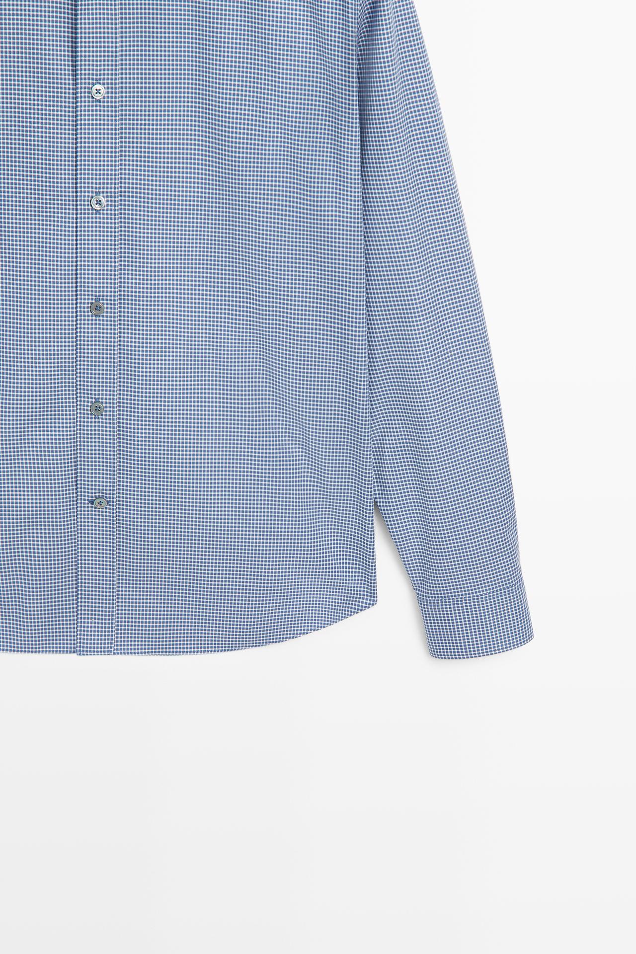 Regular fit micro-check shirt — DEEP BLUE