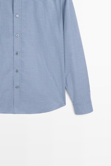 Regular fit micro-check shirt — DEEP BLUE 7