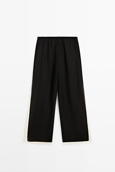 Flowing wide-leg co-ord pants — BLACK 6