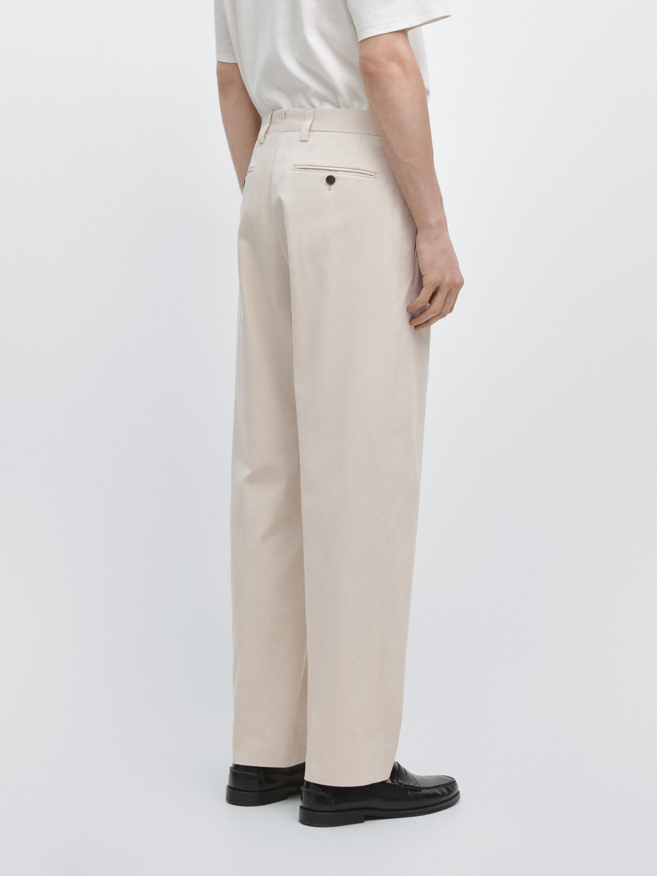 Tailored fit barrel trousers — BEIGE