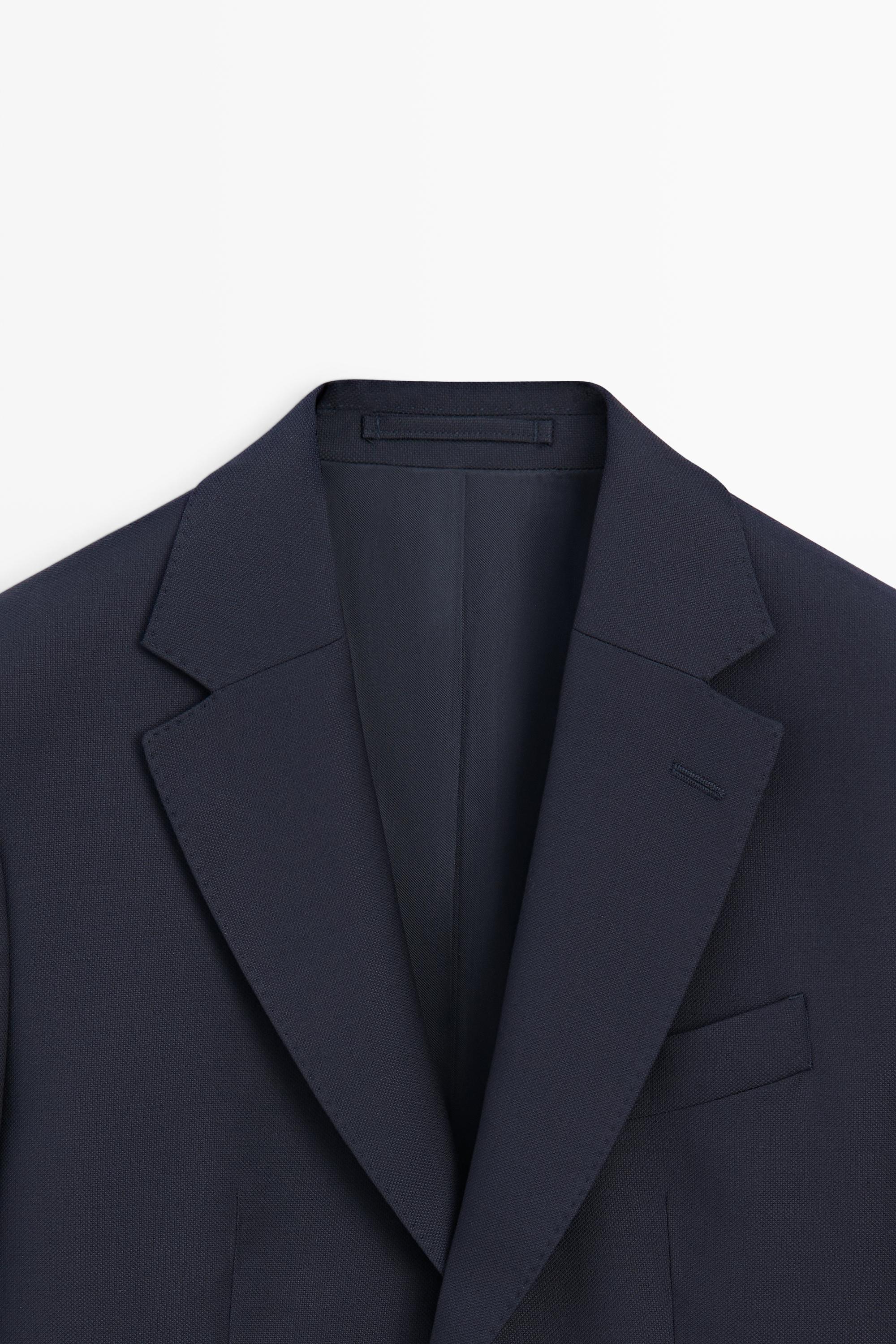 Textured suit blazer — NAVY BLUE