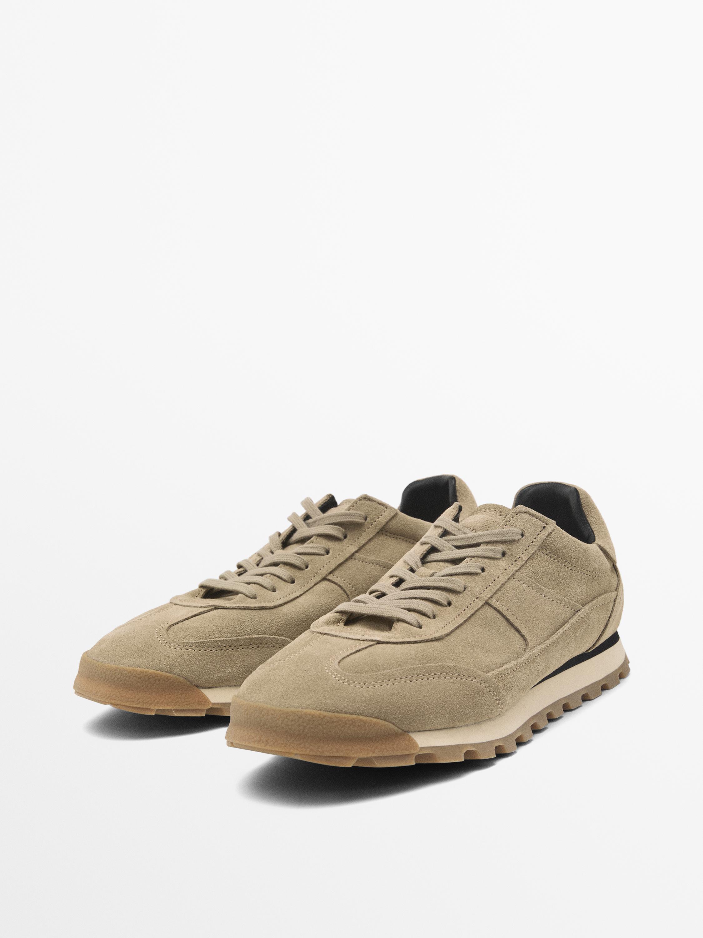 소프트 스플리트 스웨이드 레더 스니커즈