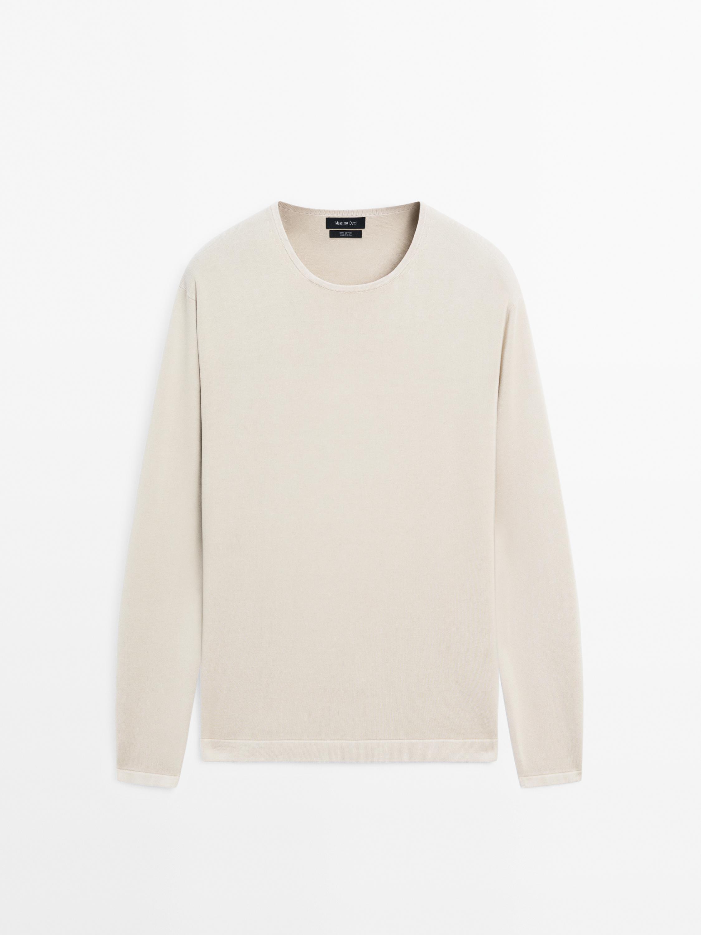 100% cotton fine knit sweater