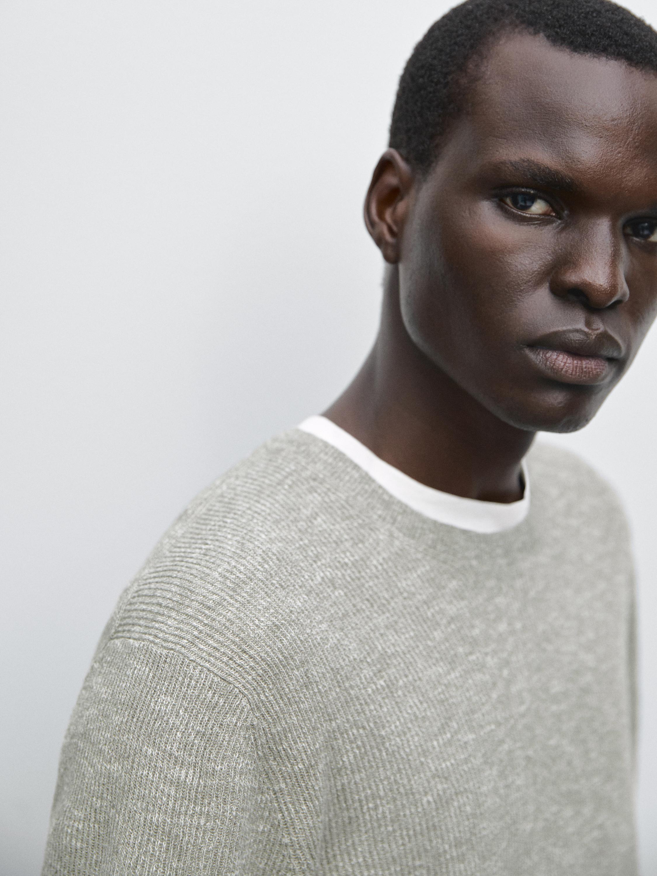 Short sleeve mouliné knit T-shirt