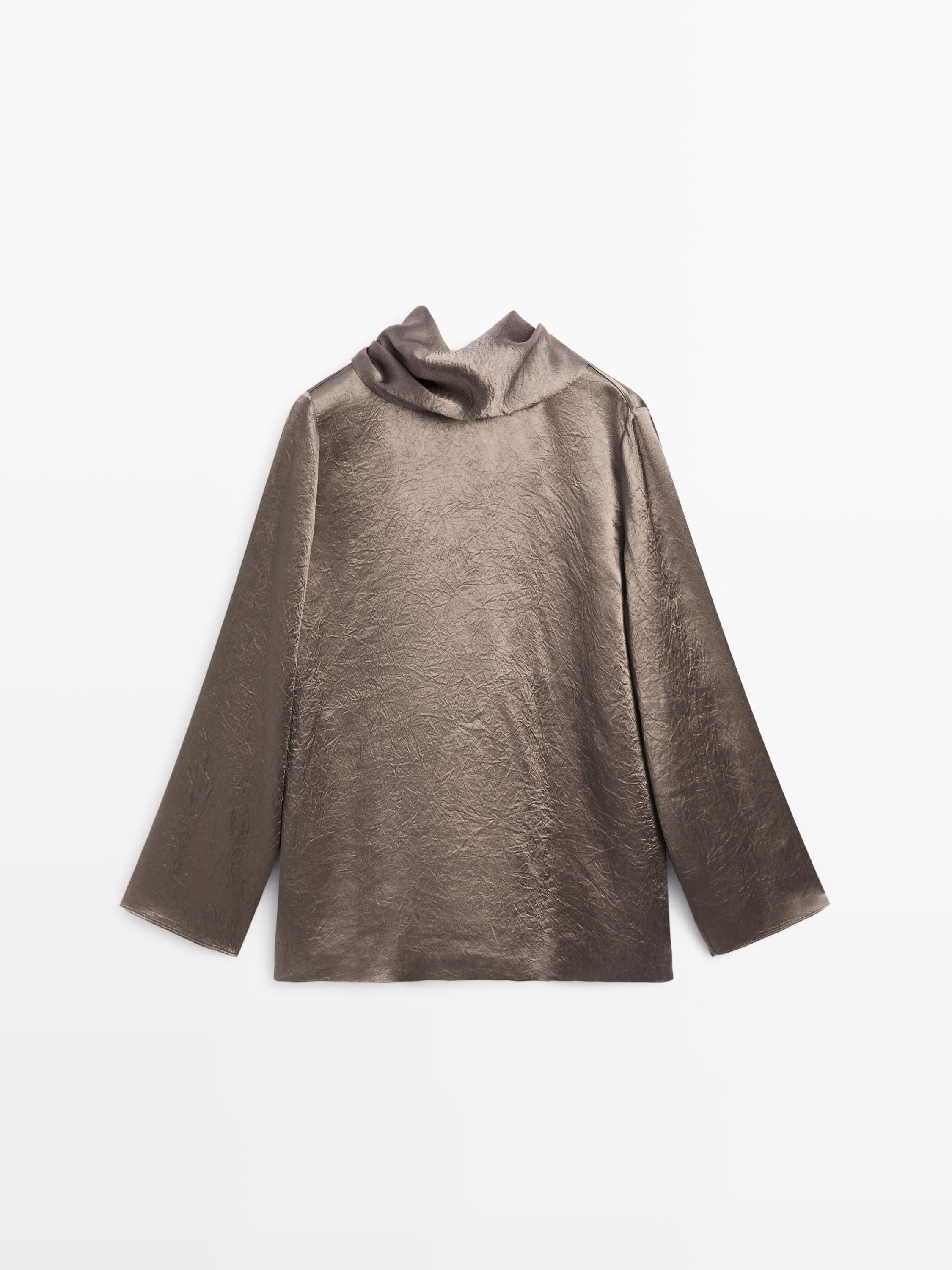 Blusa fluida satinada lazada