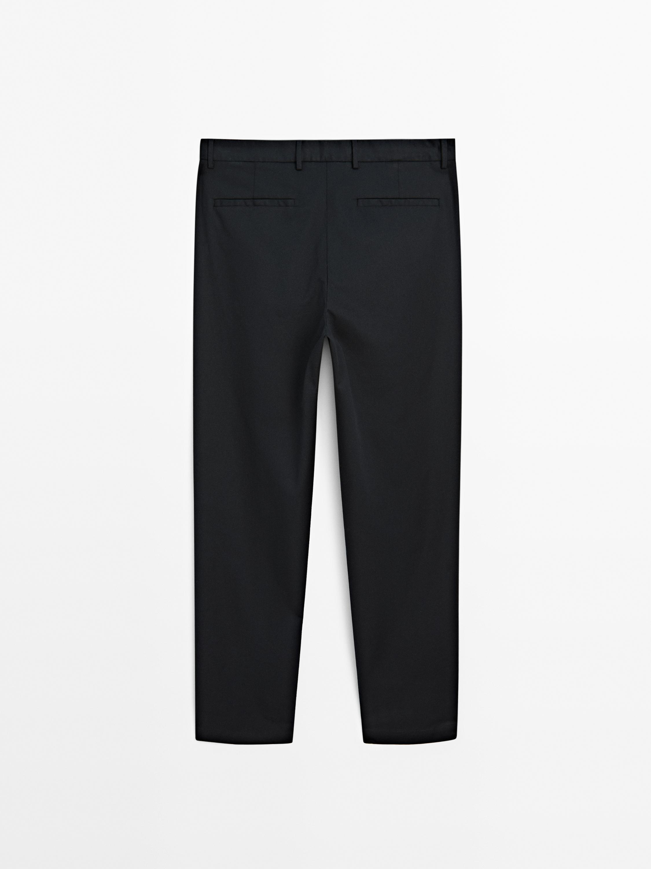 Slim fit textured trousers